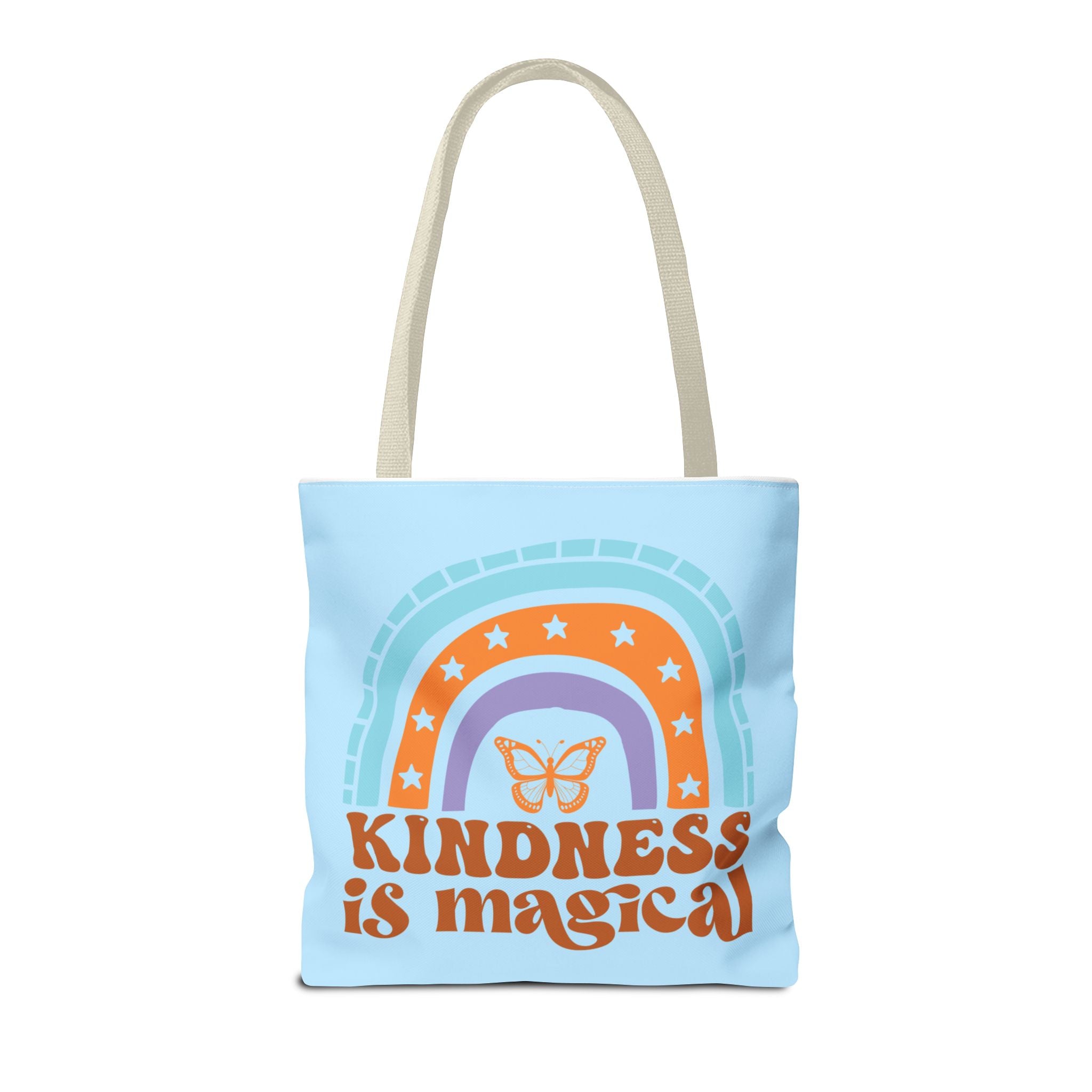 🌸 60s “Do All Things With Kindness” Retro Tote Bag – Baby Blue