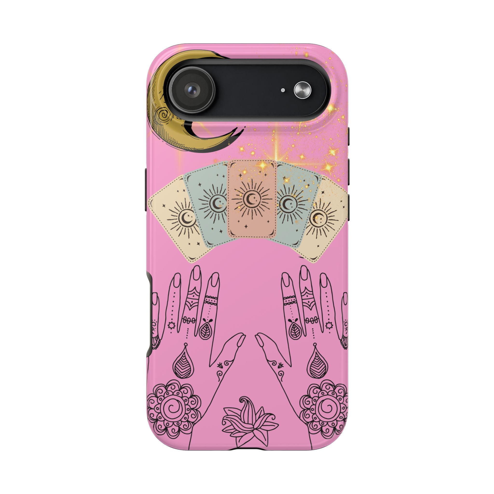 60s–70s Mystical Tarot Henna Hands Phone Case 🔮📱