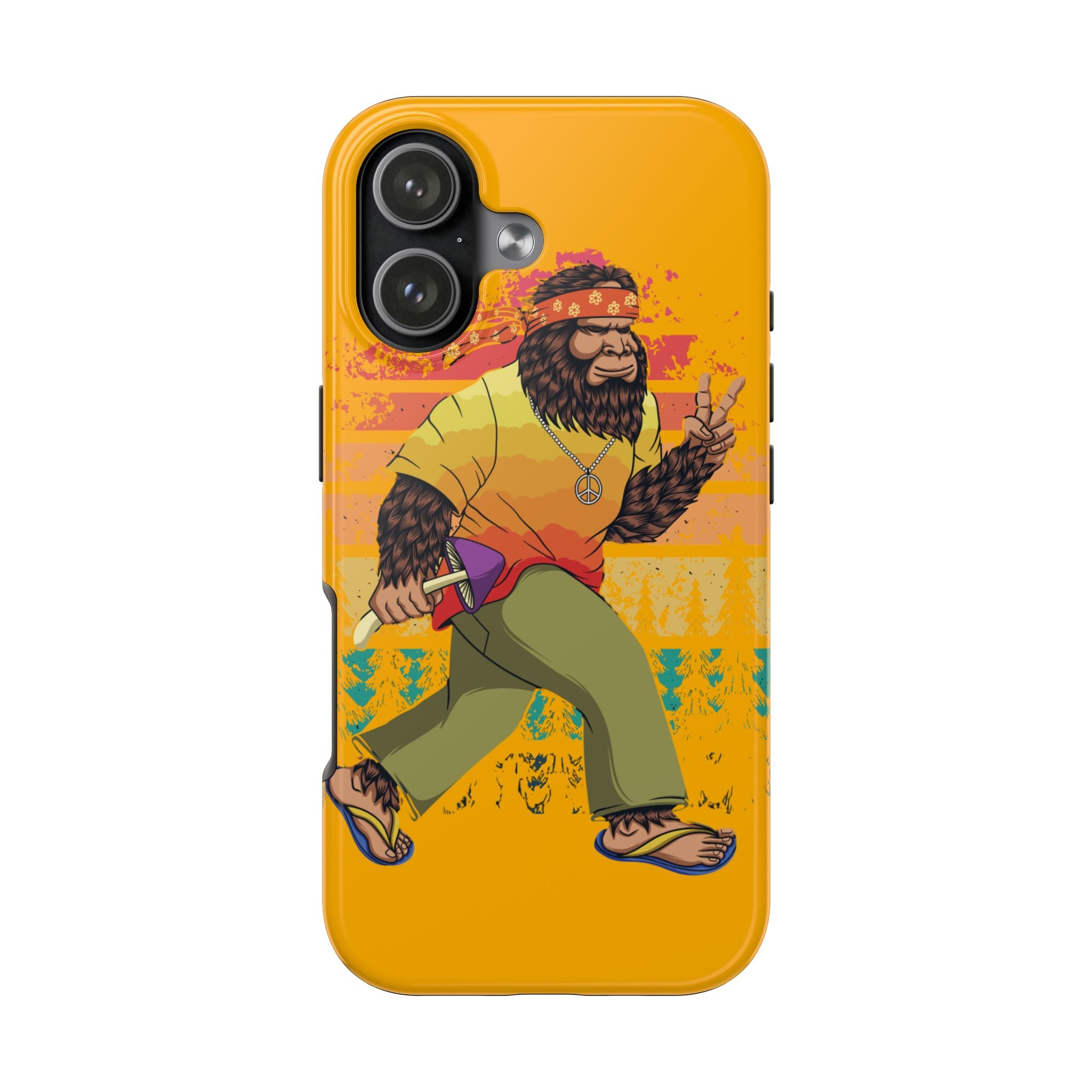 70s Bigfoot Mushroom Hunting Peace Phone Case 🍄✌️