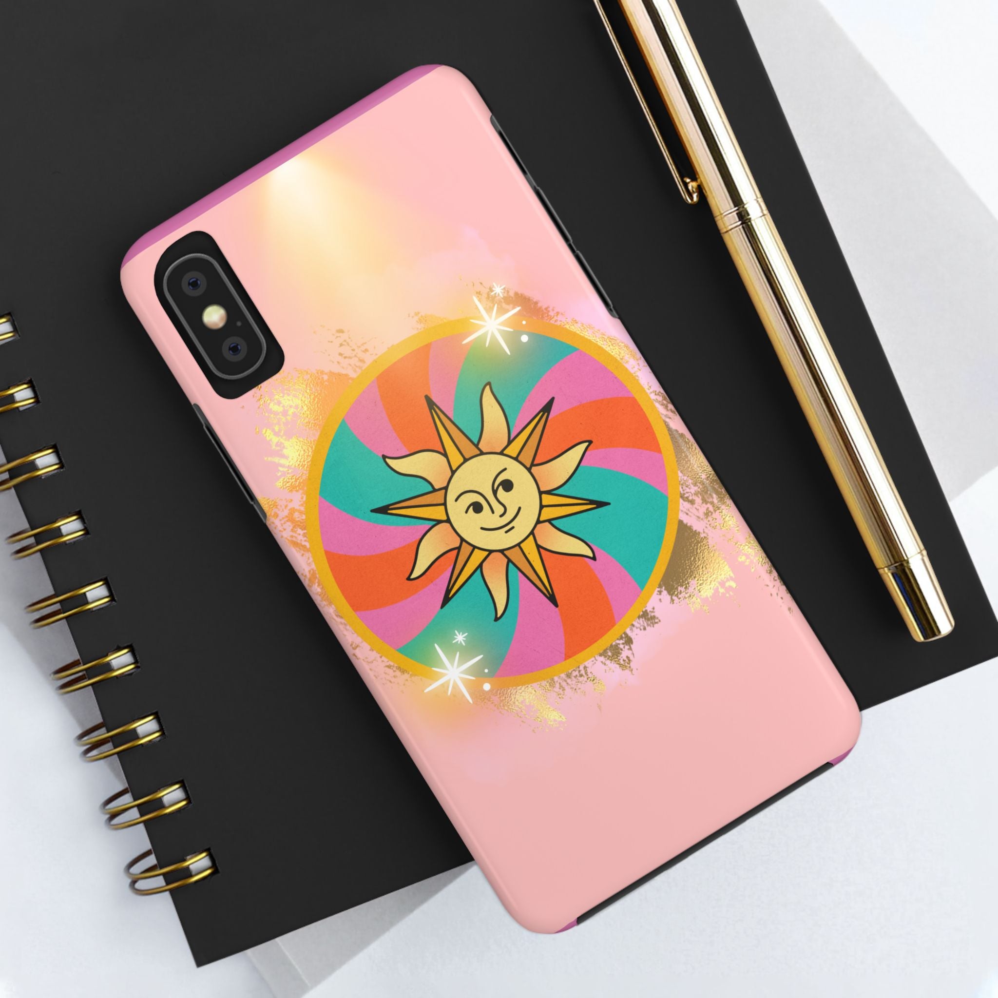 70s Sunshine Tarot Gold Mystical Phone Case 🔮☀️📱
