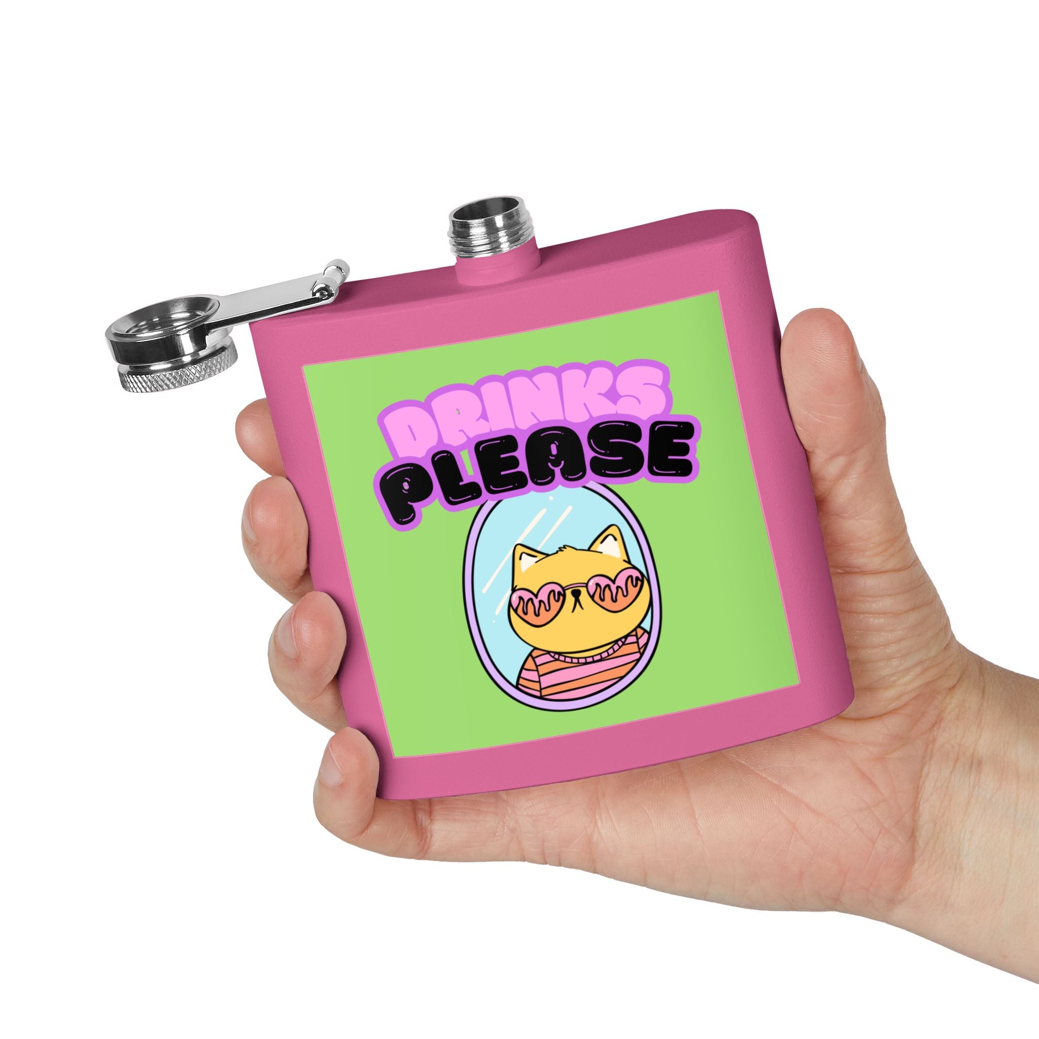 Drinks Please Cool Cat Flask