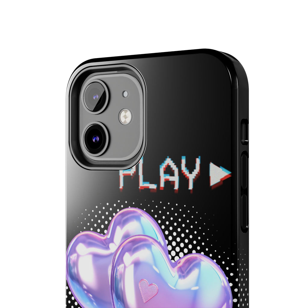 Y2K Black Play Barcode Phone Case 📱🖤