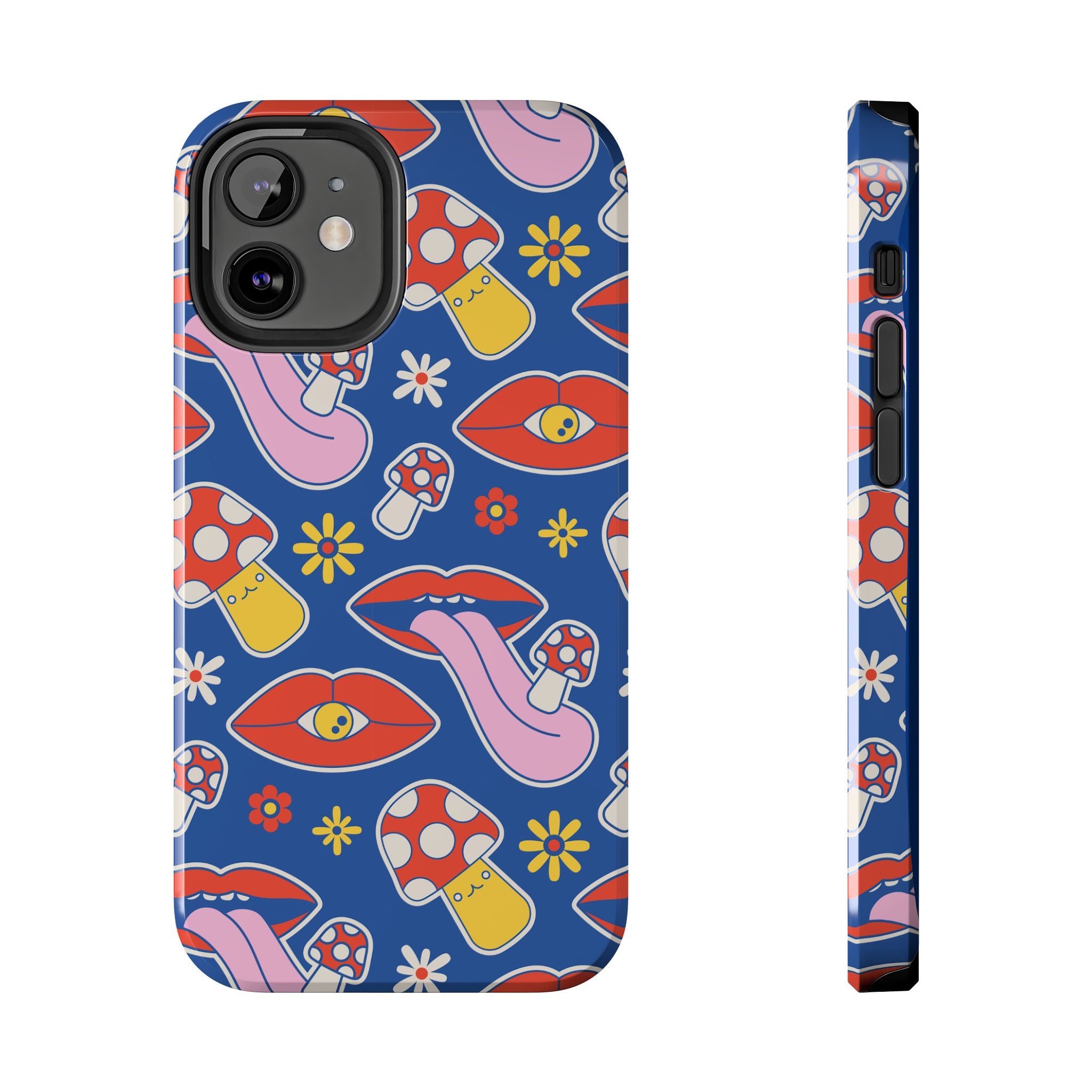 70s Lips Mushrooms Flower Power Phone Case 🌼💋🍄