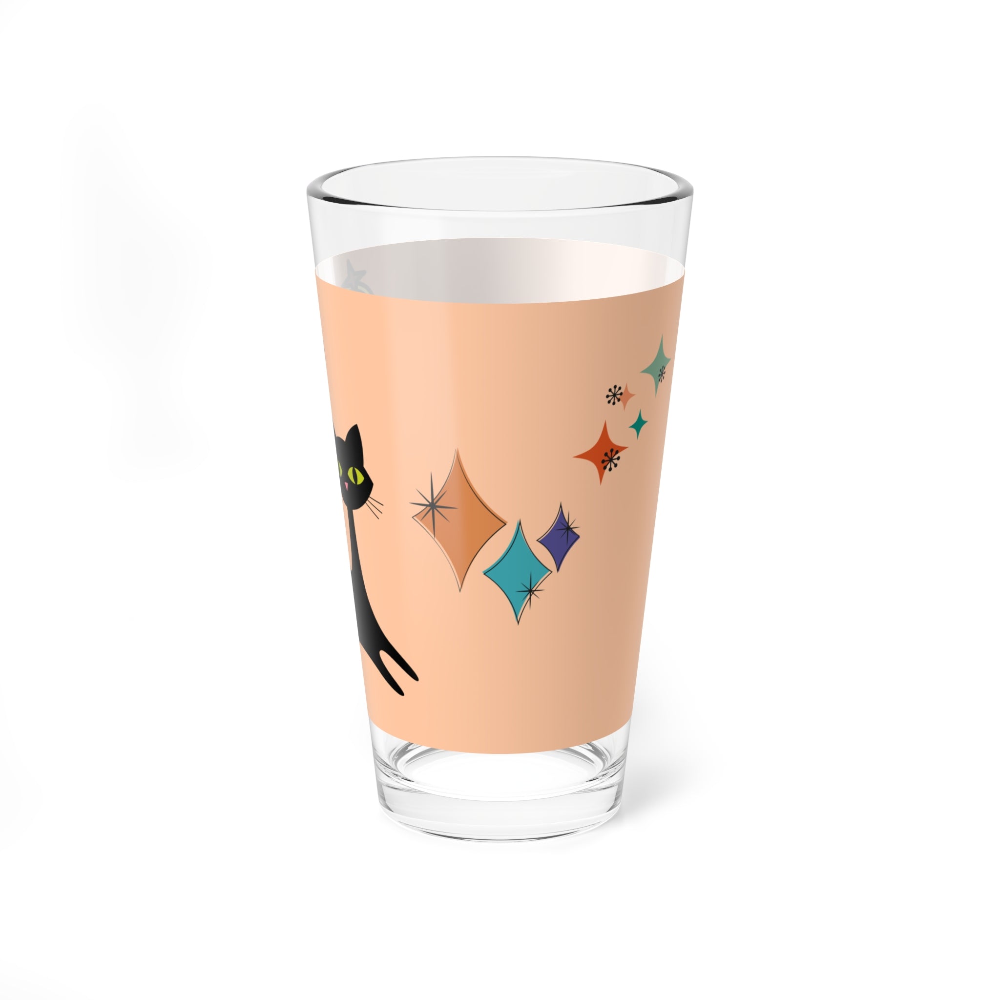 🖤 50s Black Cat Decor Glass