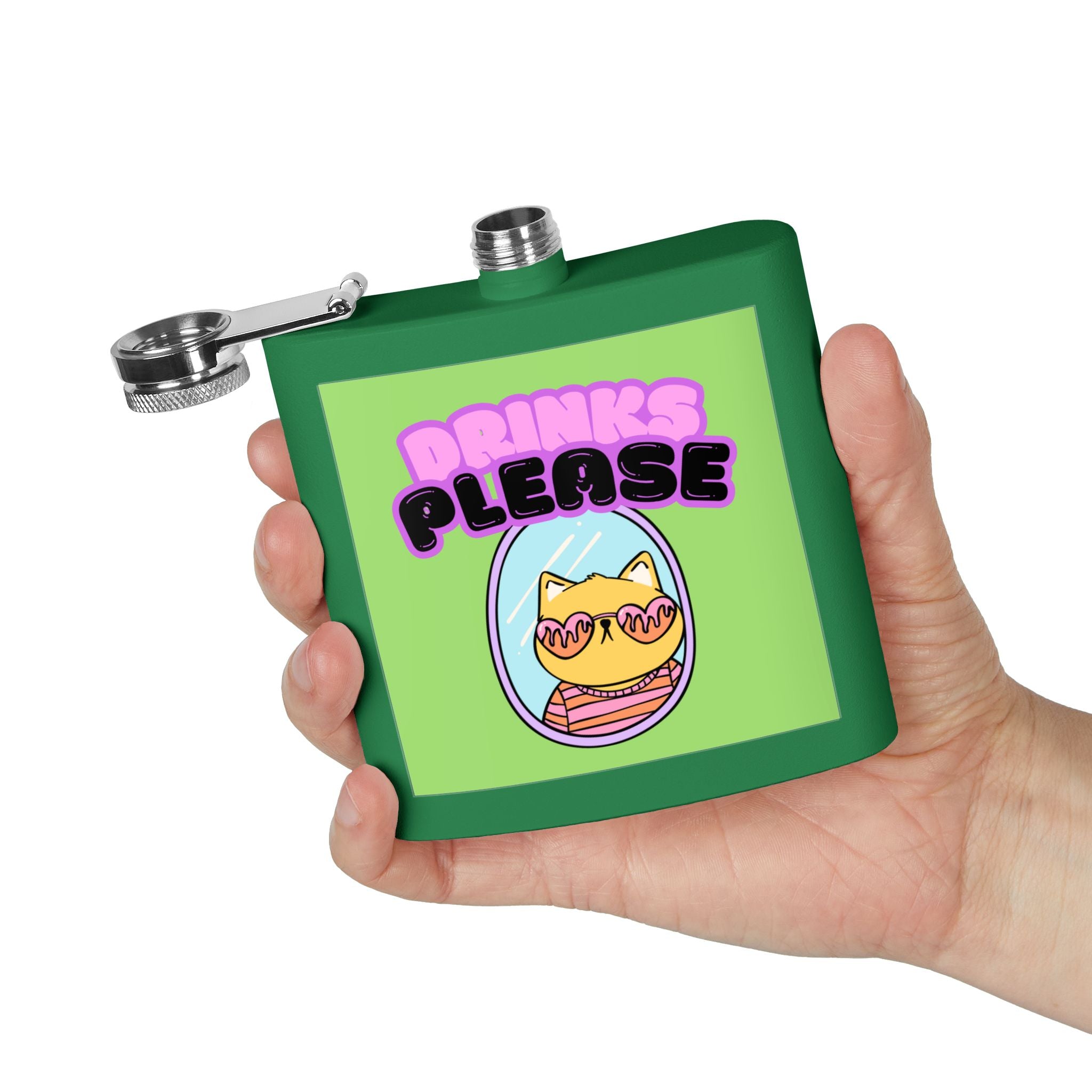 Drinks Please Cool Cat Flask