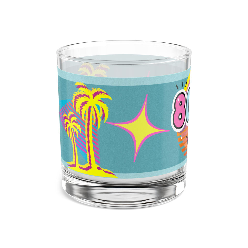 🌴🎉 80s Celebration Miami Palm Trees Glass 🌅✨