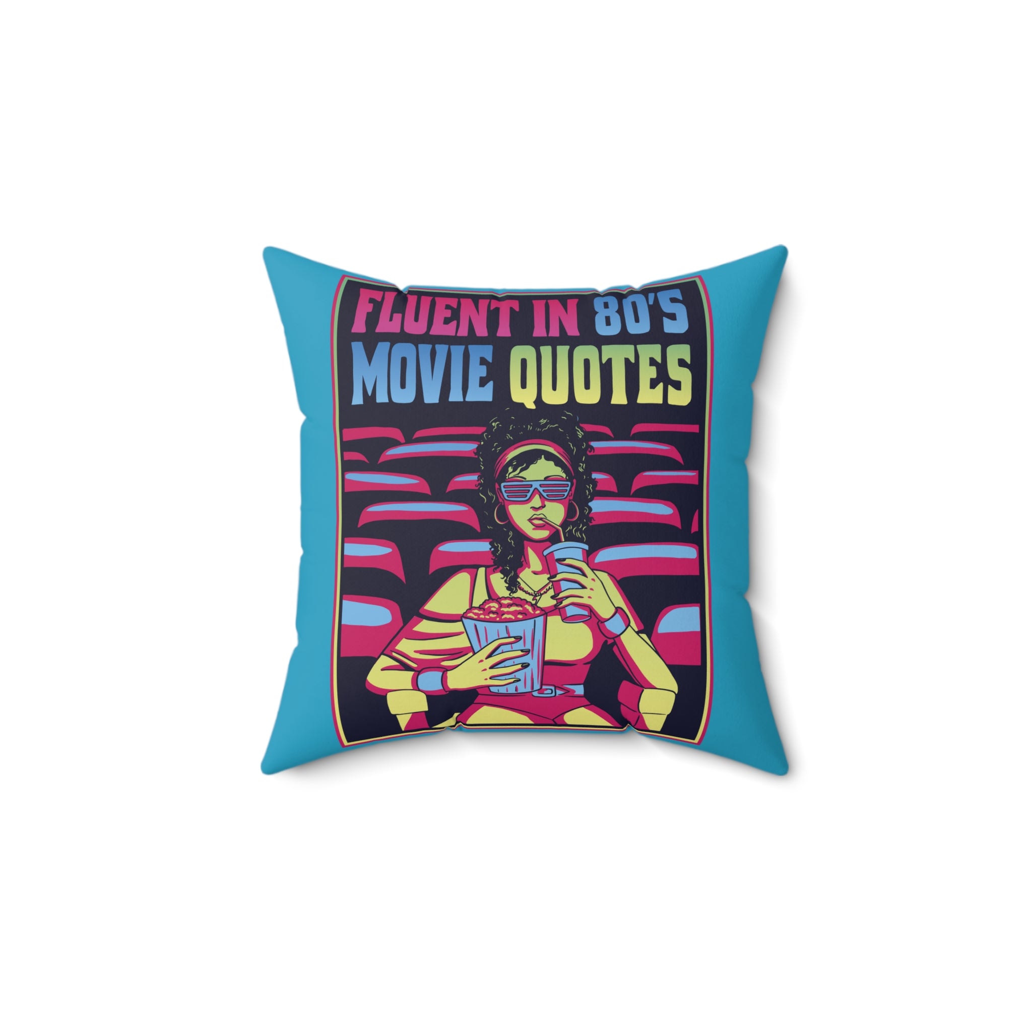 Fluent in 80s Movies Quotes Nostalgia Pillow