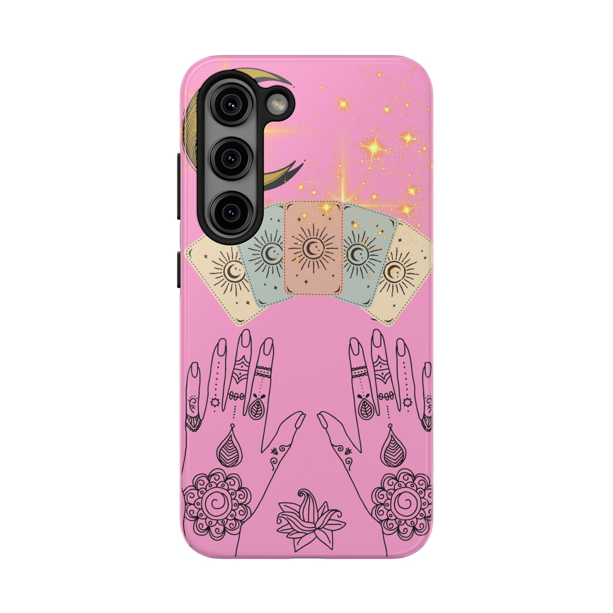 60s–70s Mystical Tarot Henna Hands Phone Case 🔮📱