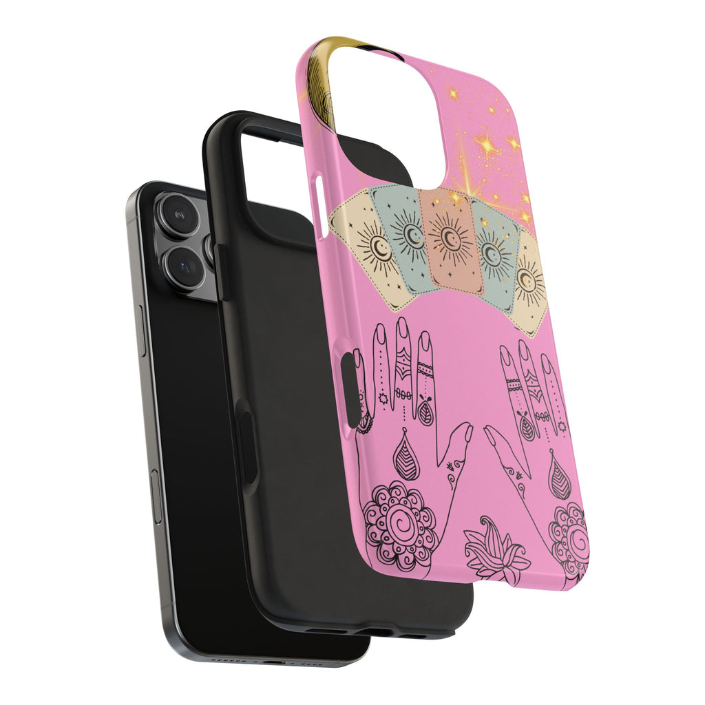 60s–70s Mystical Tarot Henna Hands Phone Case 🔮📱