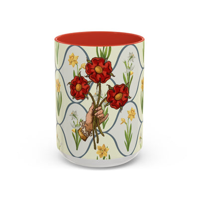 50s Floral Accent Coffee Mug