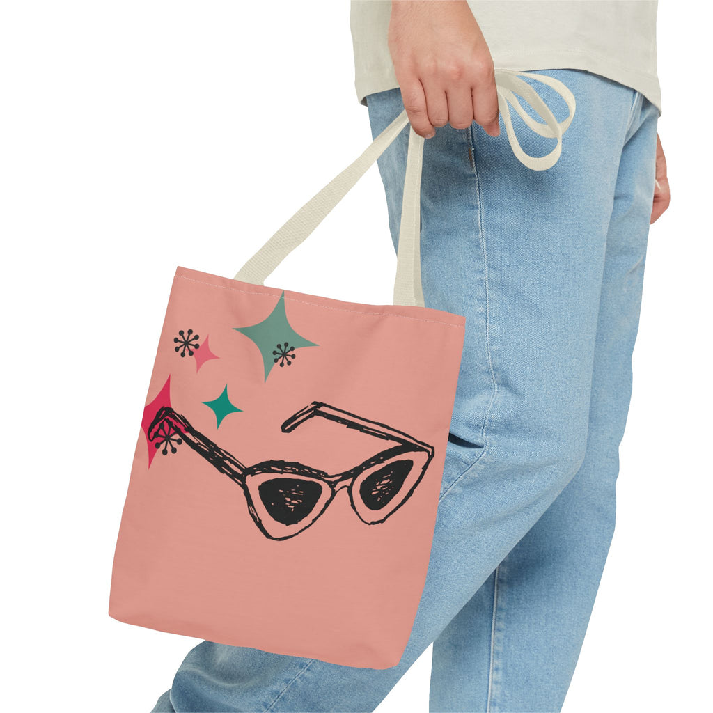 🕶️ 50s Retro Peachy Tote Bag