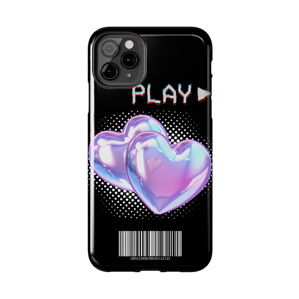 Y2K Black Play Barcode Phone Case 📱🖤