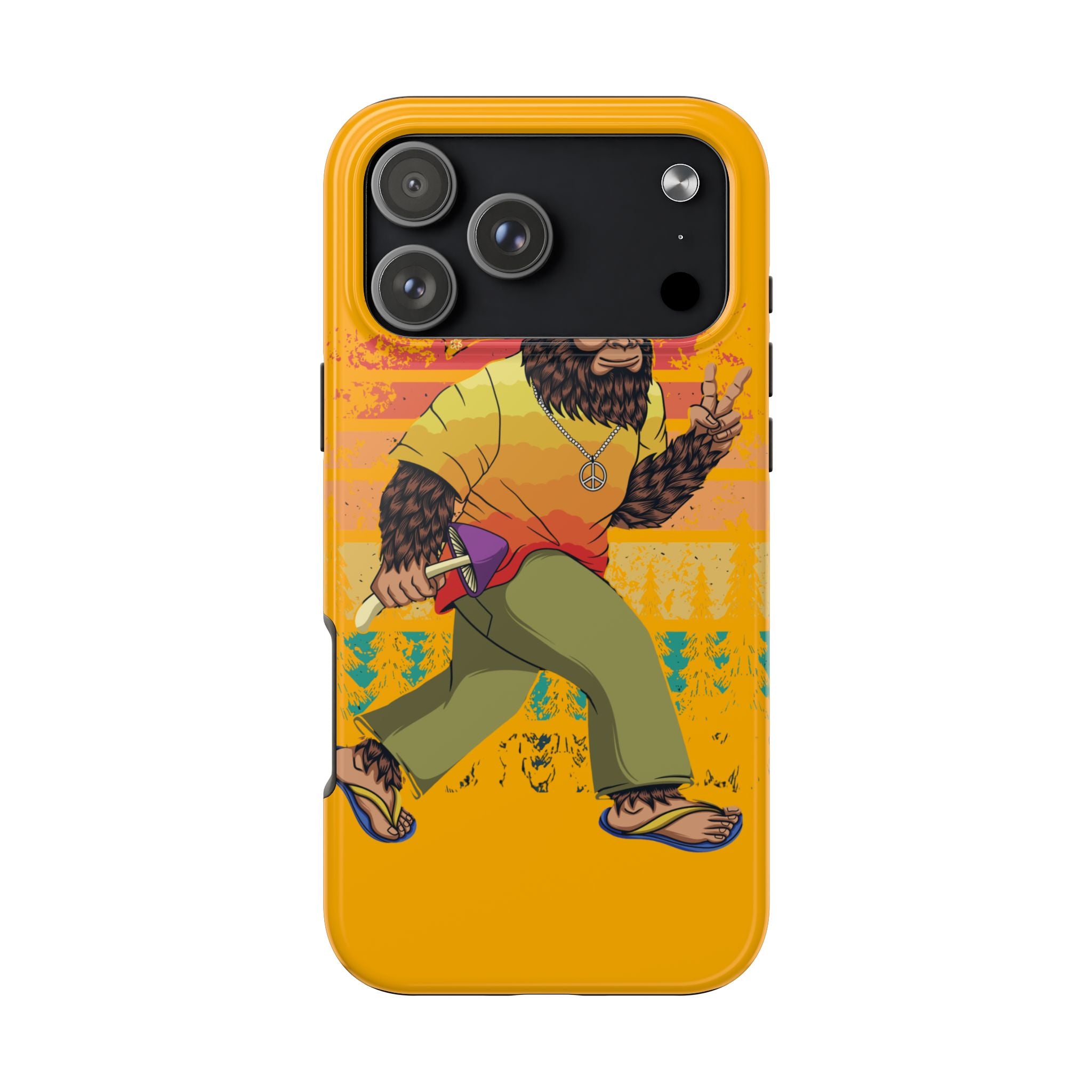 70s Bigfoot Mushroom Hunting Peace Phone Case 🍄✌️