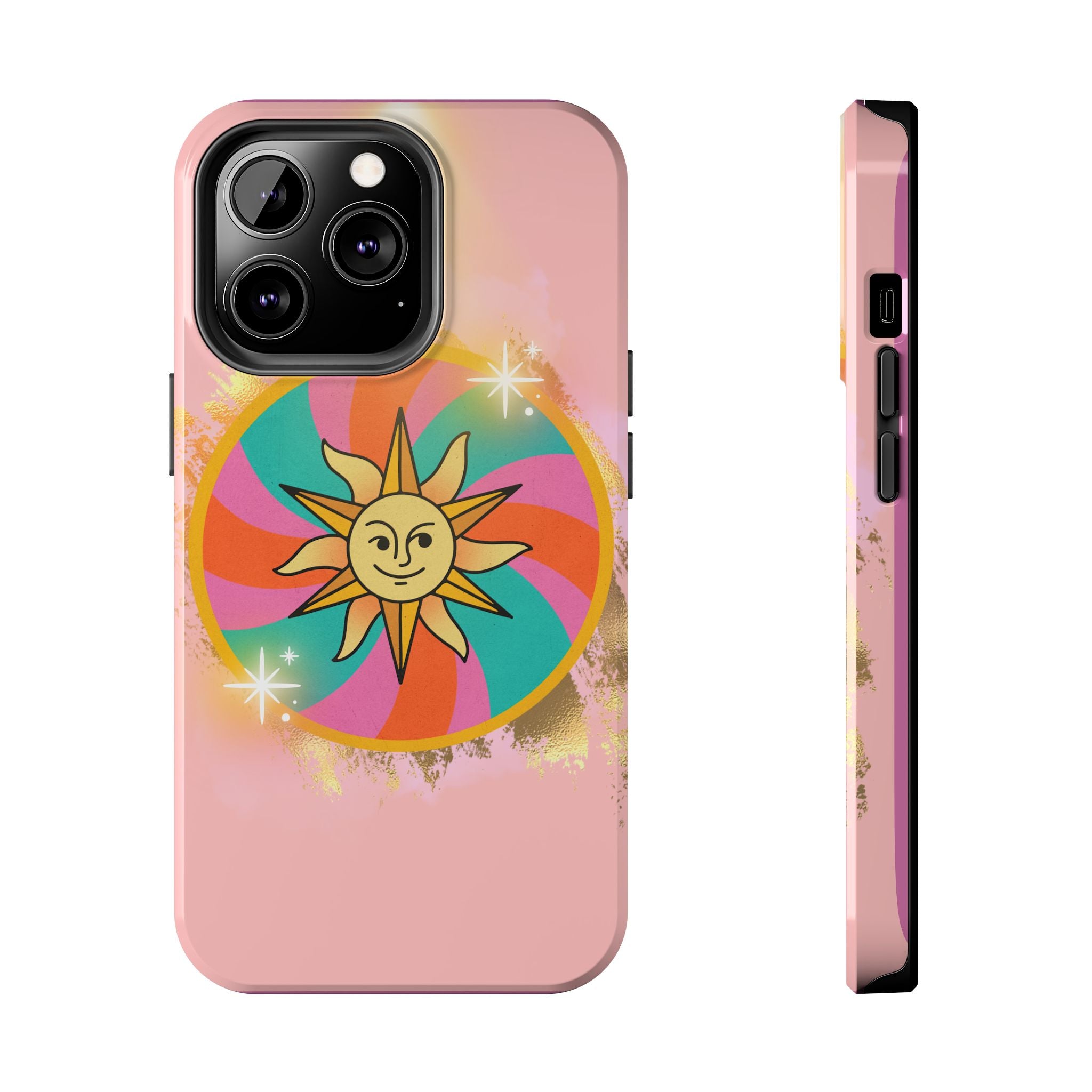 70s Sunshine Tarot Gold Mystical Phone Case 🔮☀️📱