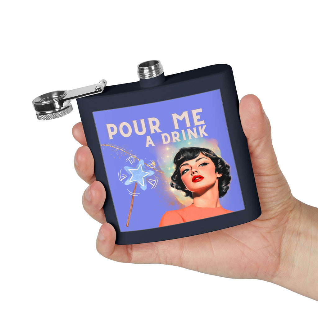 Pour Me a Drink – Retro Woman Magical Wand Flask