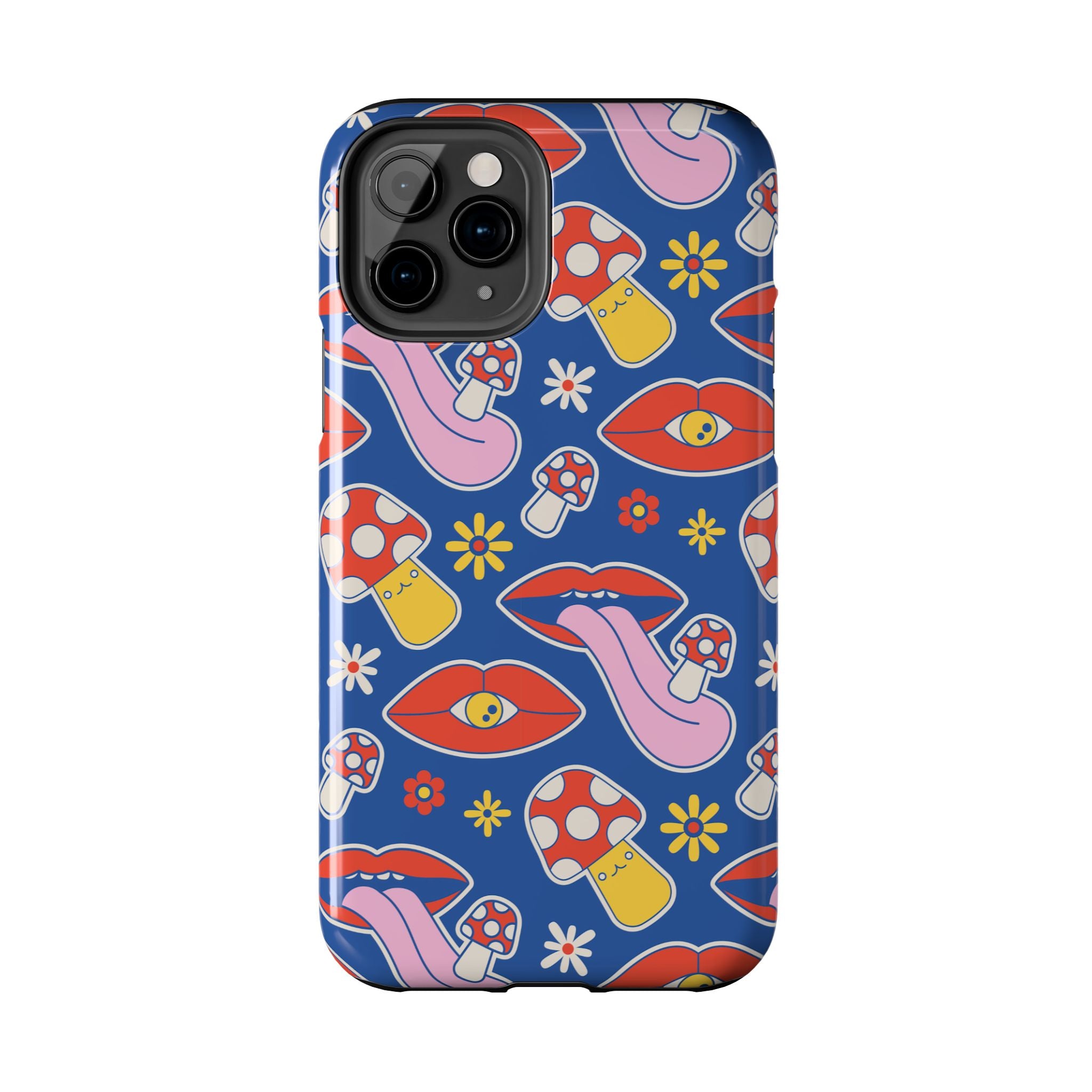 70s Lips Mushrooms Flower Power Phone Case 🌼💋🍄