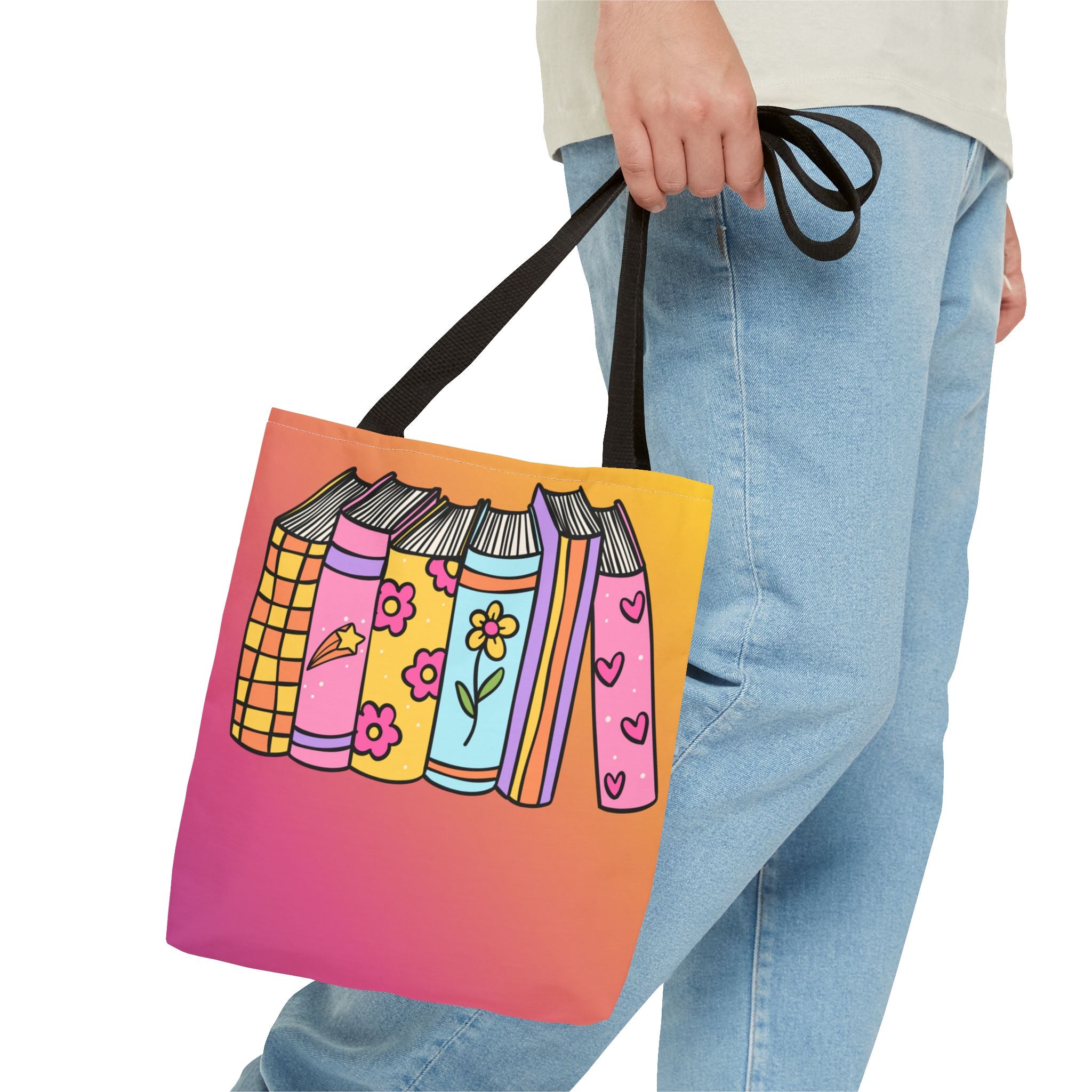 💿 90s Book Collector Bright Books Tote Bag