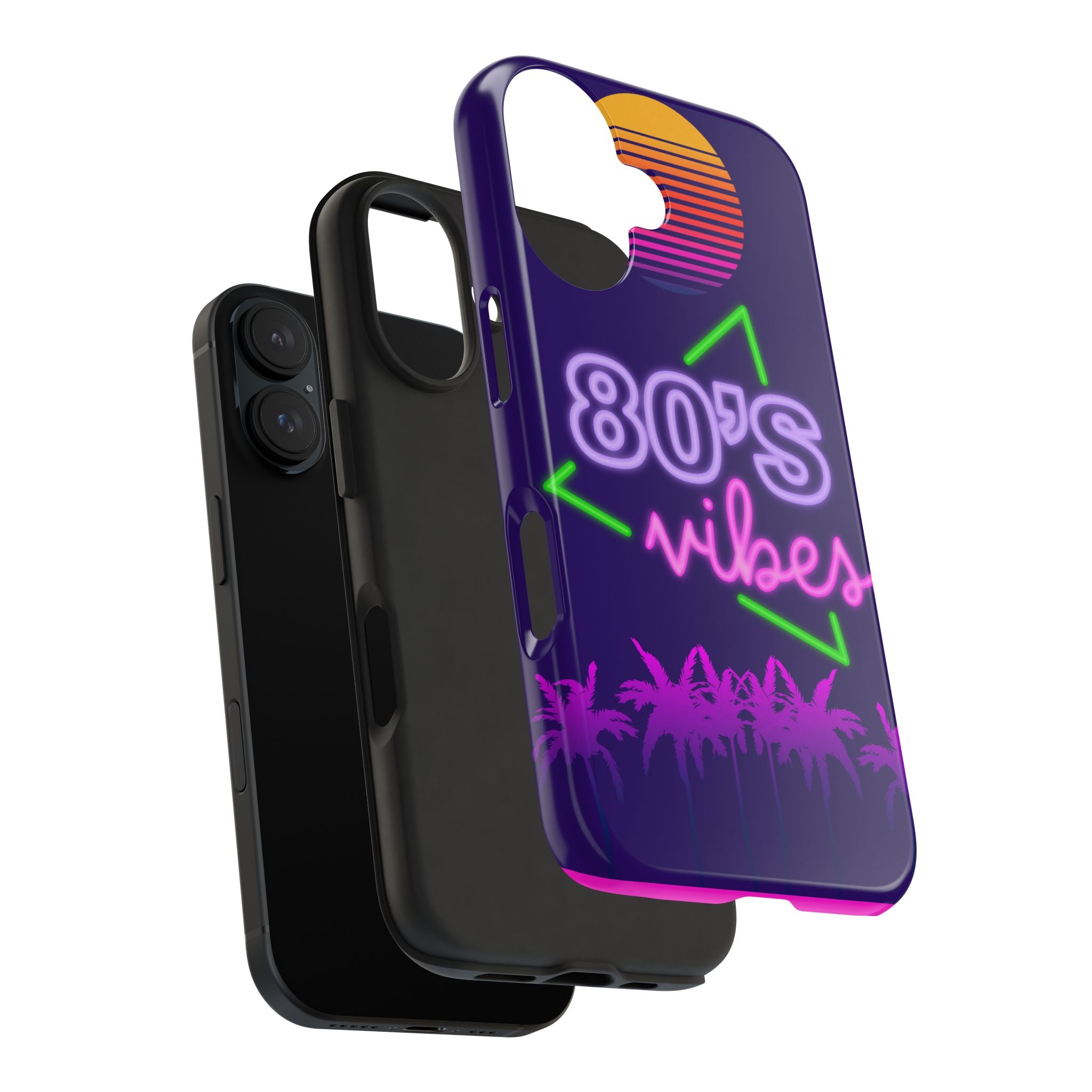 80s Vibes Synthwave Palm Trees Phone Case 🌴🎹📱
