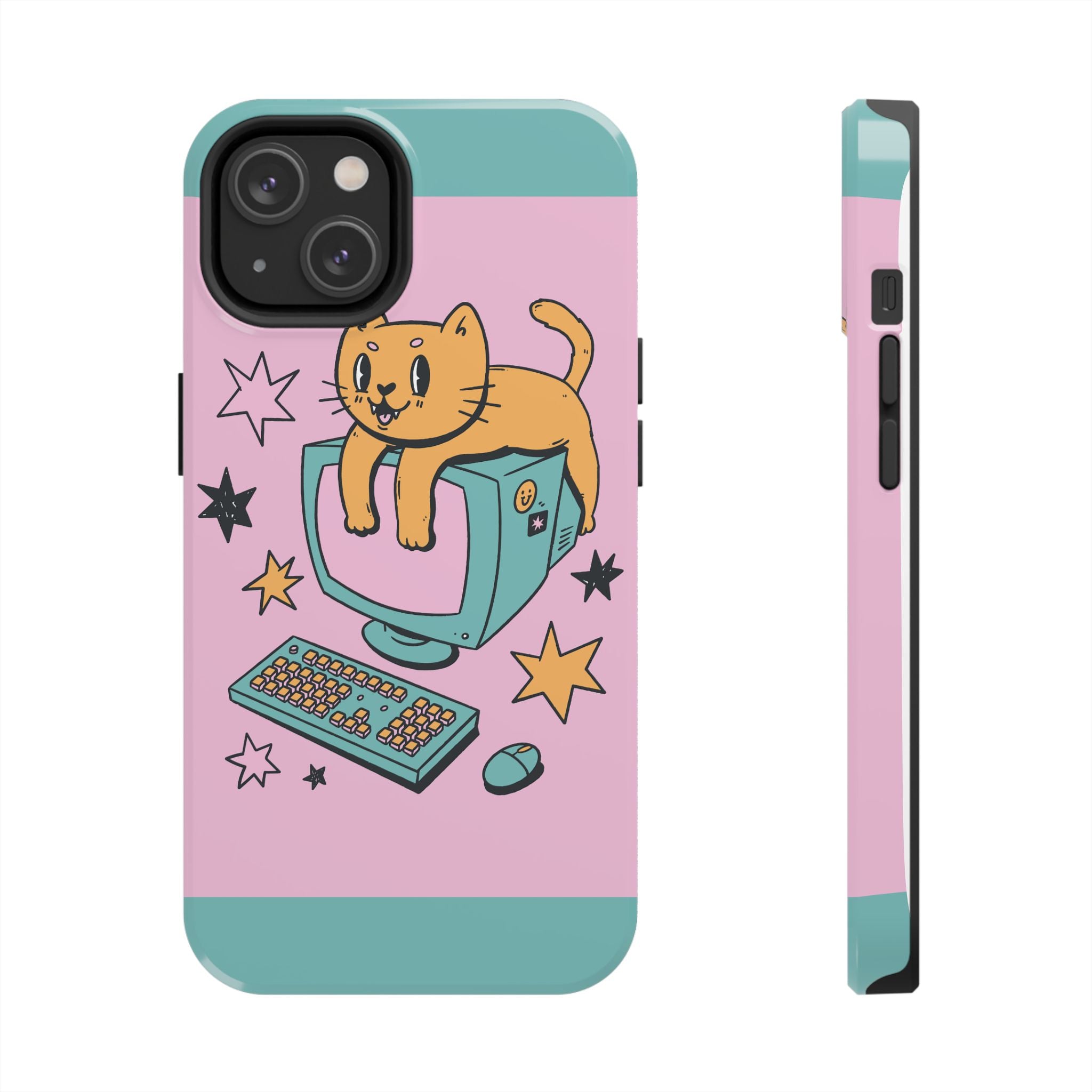 90s Cat and Computer Phone Case 🐱💾