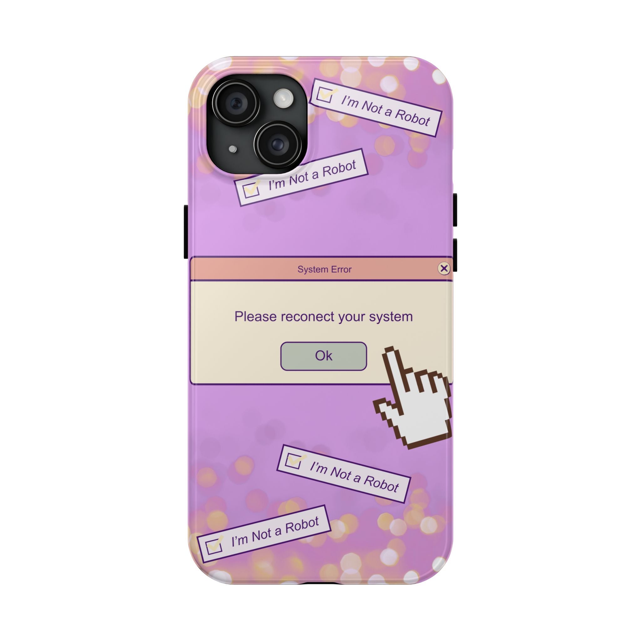 Y2K I’m Not a Robot System Error Phone Case 🤖💻📱