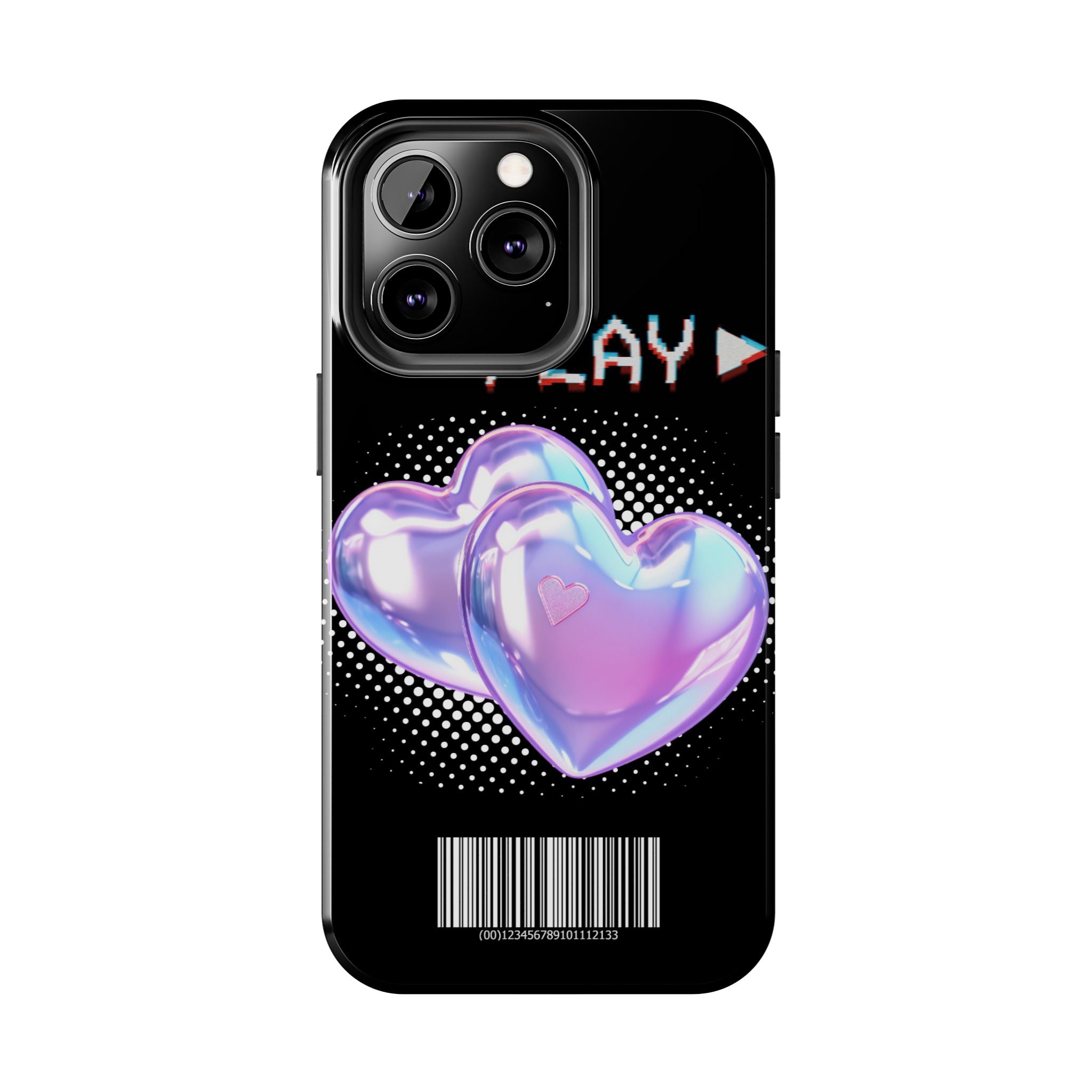 Y2K Black Play Barcode Phone Case 📱🖤