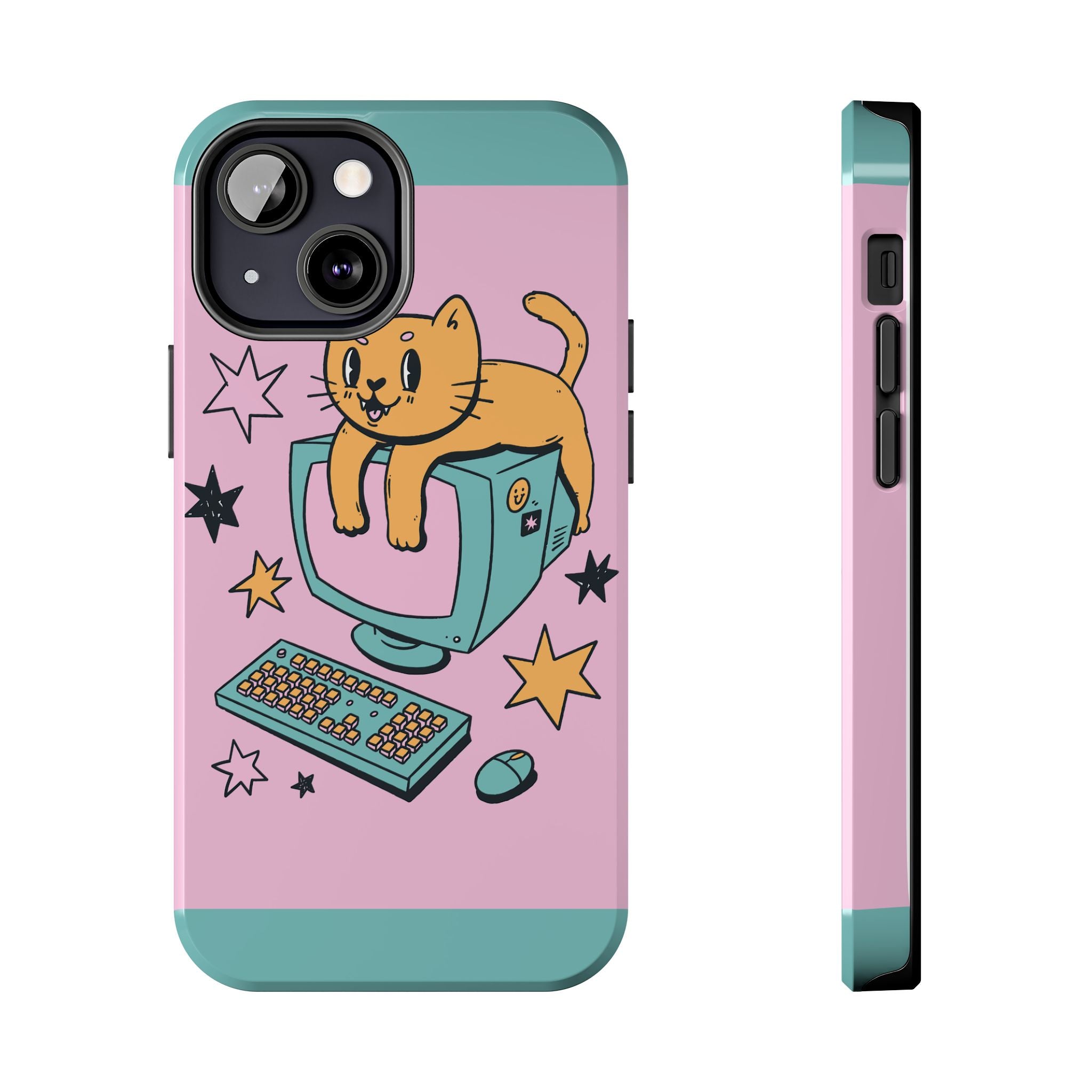 90s Cat and Computer Phone Case 🐱💾