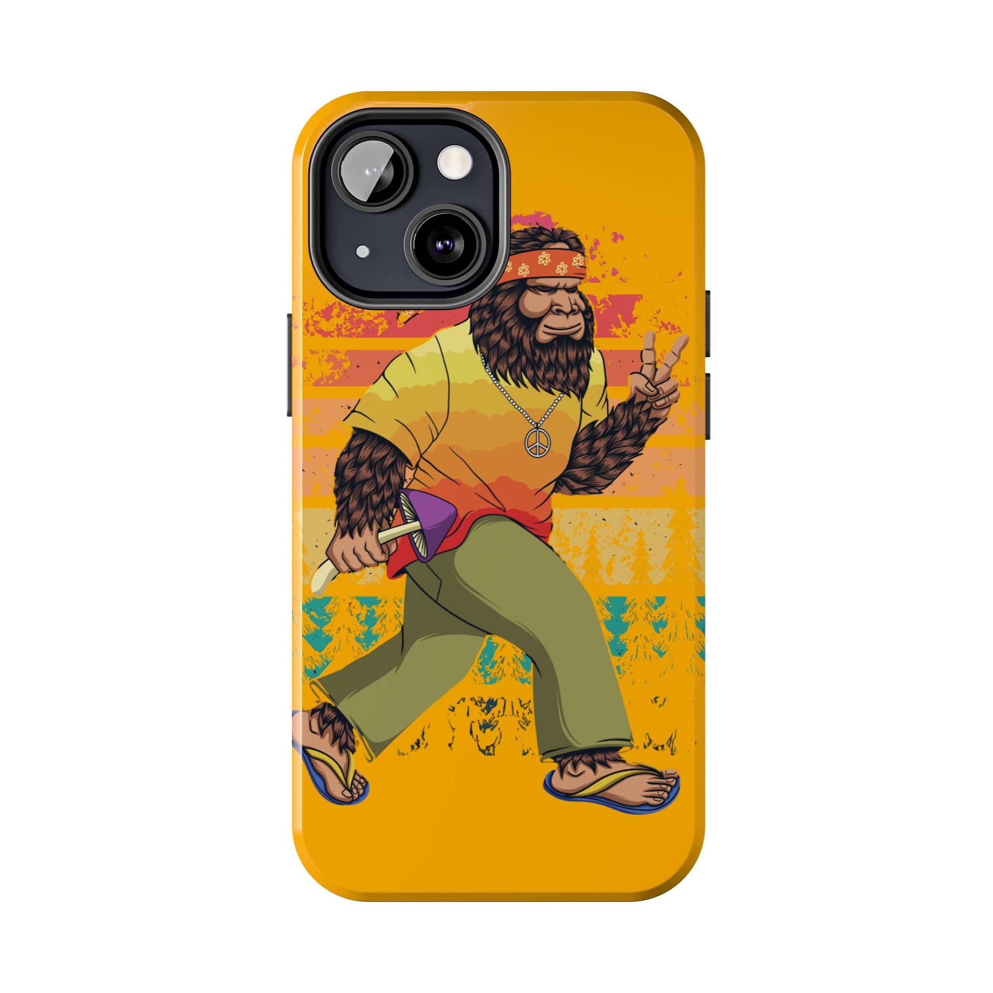 70s Bigfoot Mushroom Hunting Peace Phone Case 🍄✌️