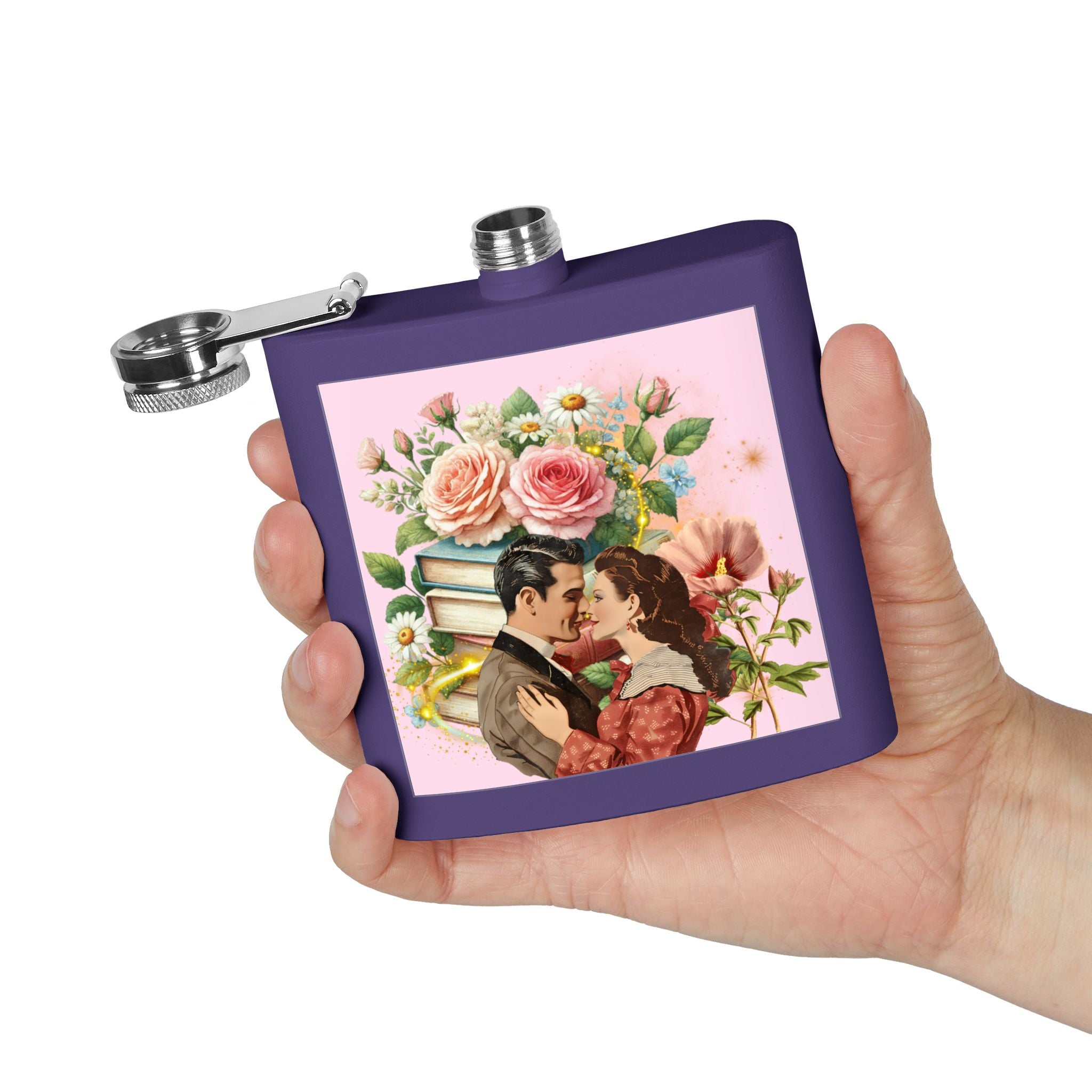 Books and Romance Flask