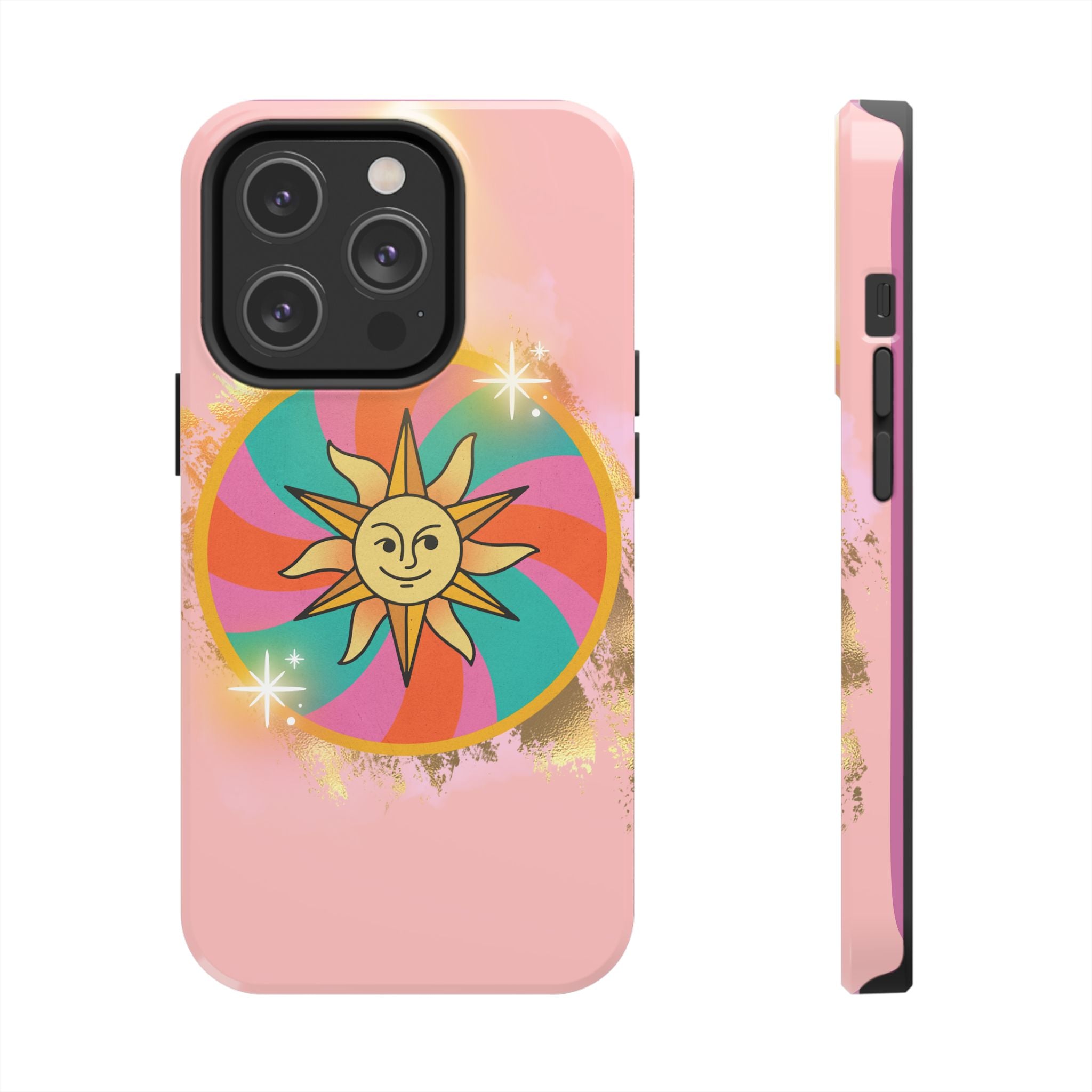 70s Sunshine Tarot Gold Mystical Phone Case 🔮☀️📱