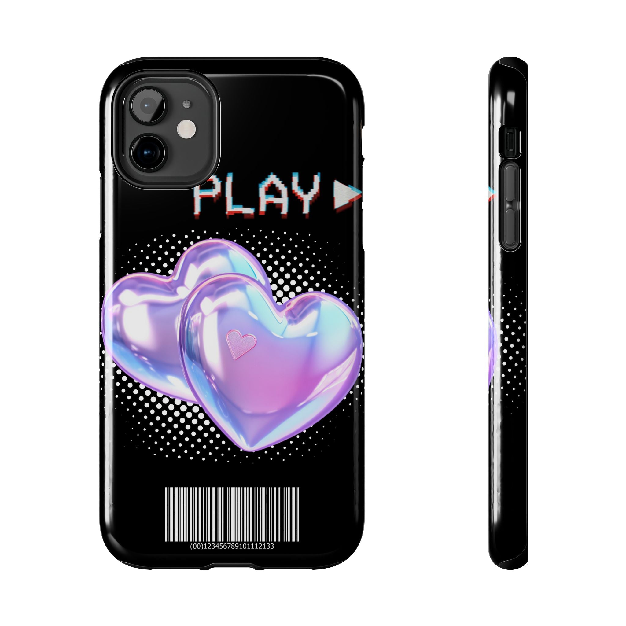 Y2K Black Play Barcode Phone Case 📱🖤