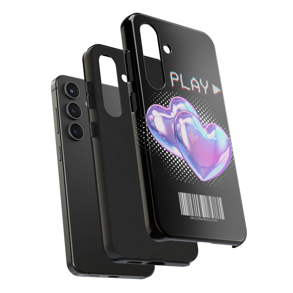 Y2K Black Play Barcode Phone Case 📱🖤