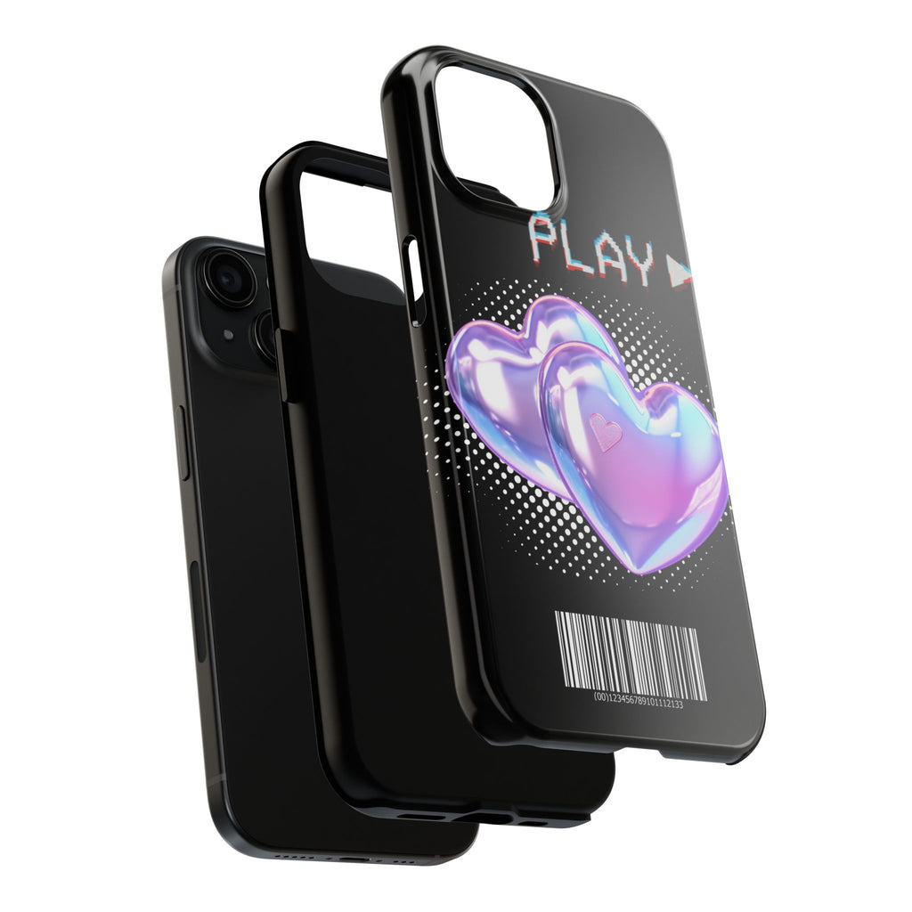 Y2K Black Play Barcode Phone Case 📱🖤