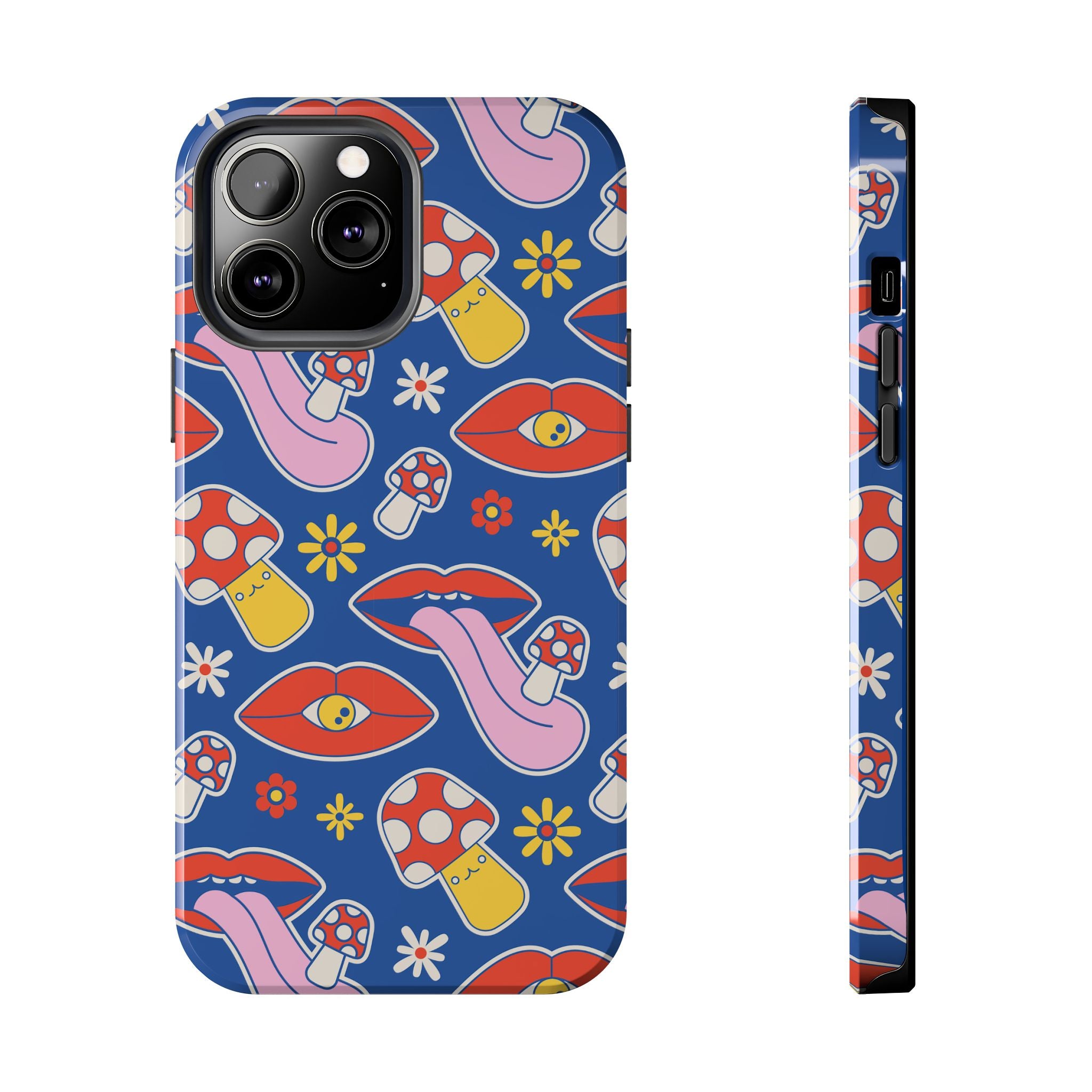 70s Lips Mushrooms Flower Power Phone Case 🌼💋🍄
