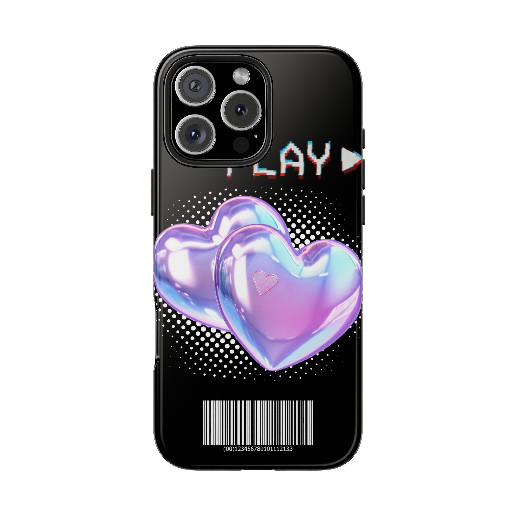 Y2K Black Play Barcode Phone Case 📱🖤