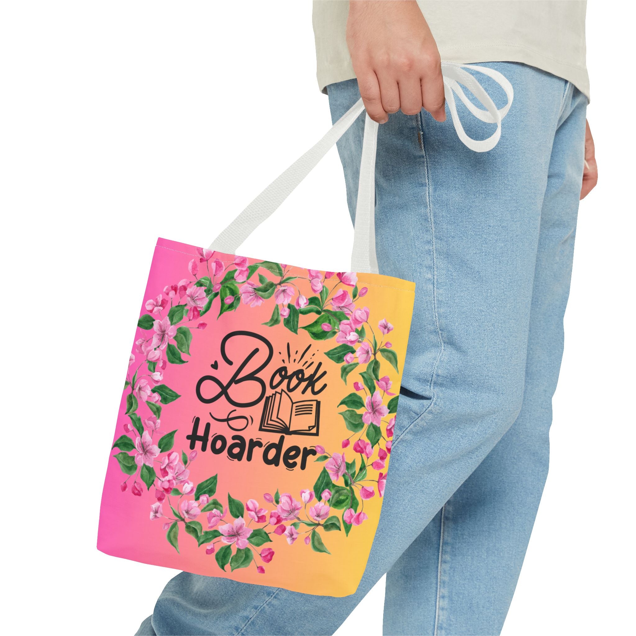 💖 60s–90s Book Hoarder Retro Tote Bag – Bright Pink & Yellow