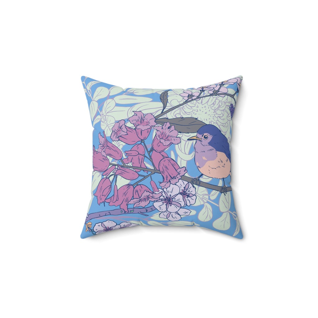 Vintage Floral Bird Nostalgic 50s/60s Pillow