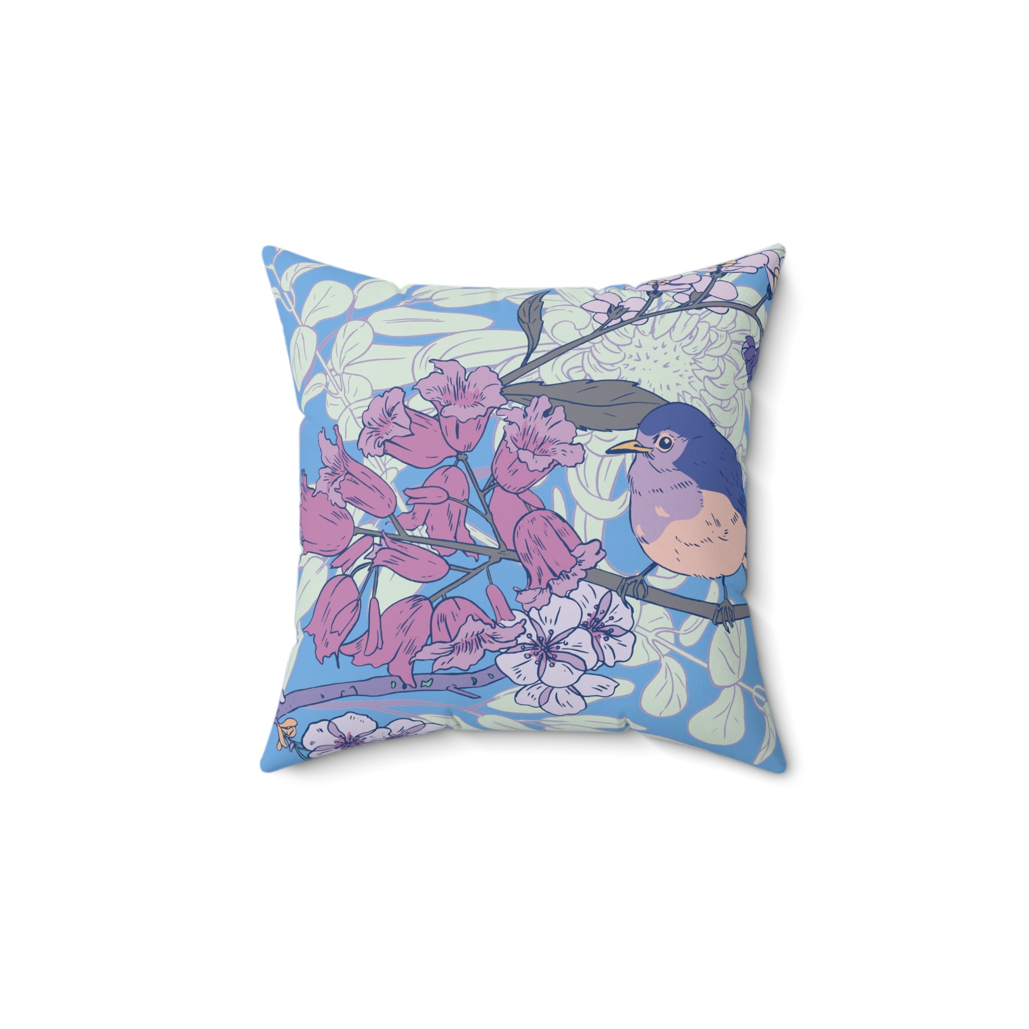 Vintage Floral Bird Nostalgic 50s/60s Pillow