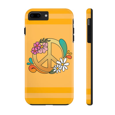 60s–70s Yellow Peace Sign Phone Case ✌️📱