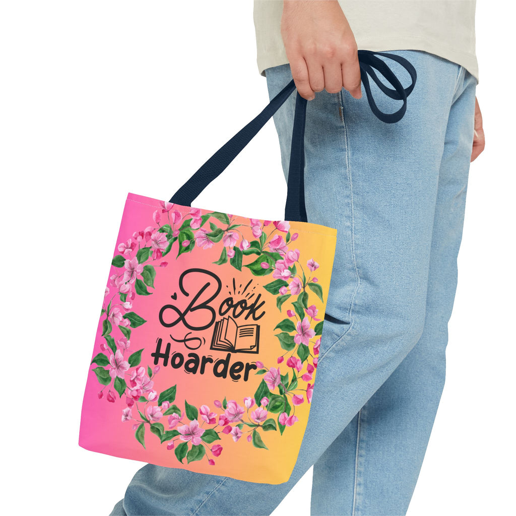 💖 60s–90s Book Hoarder Retro Tote Bag – Bright Pink & Yellow