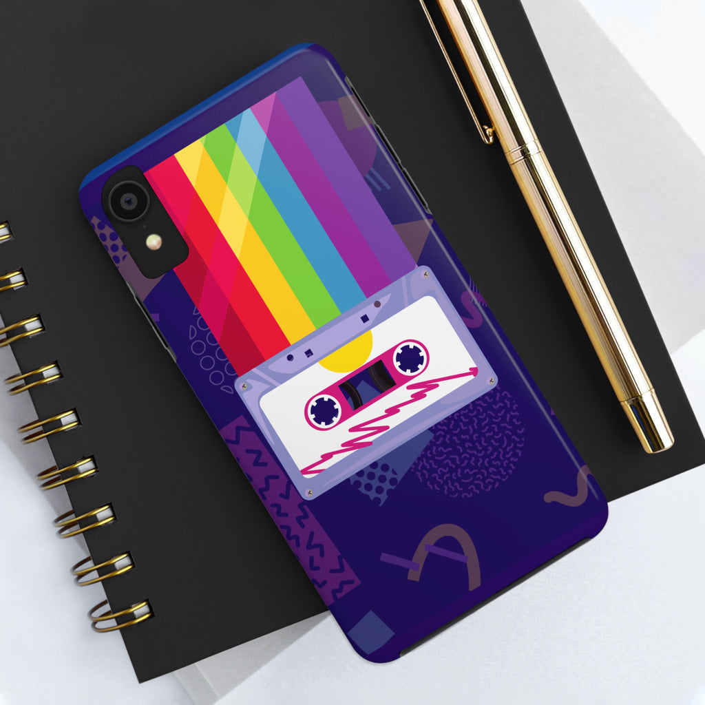 80s–90s Cassette Rainbow Phone Case 📼🌈📱