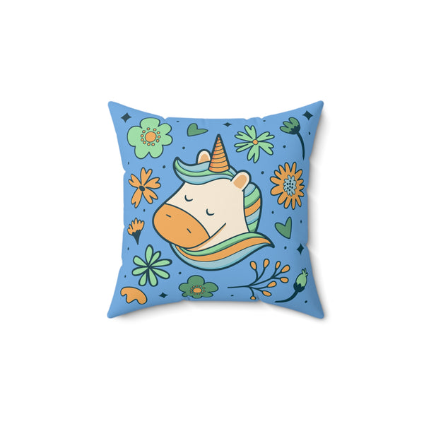 60s Floral Unicorn Love Pillow