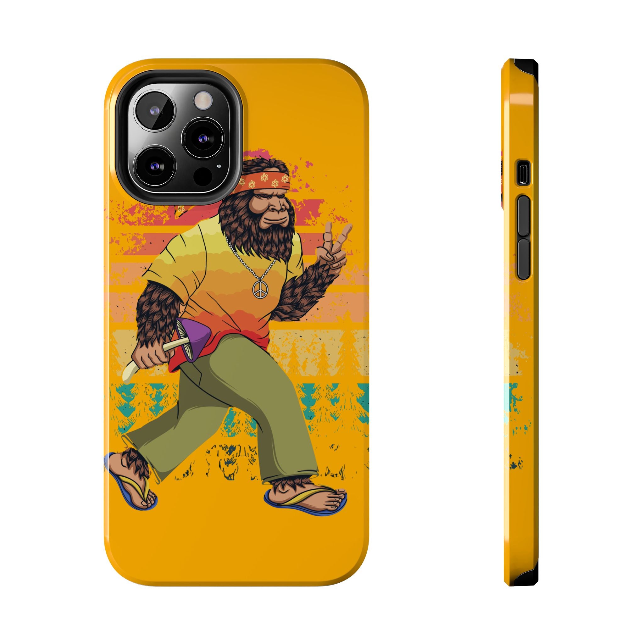 70s Bigfoot Mushroom Hunting Peace Phone Case 🍄✌️
