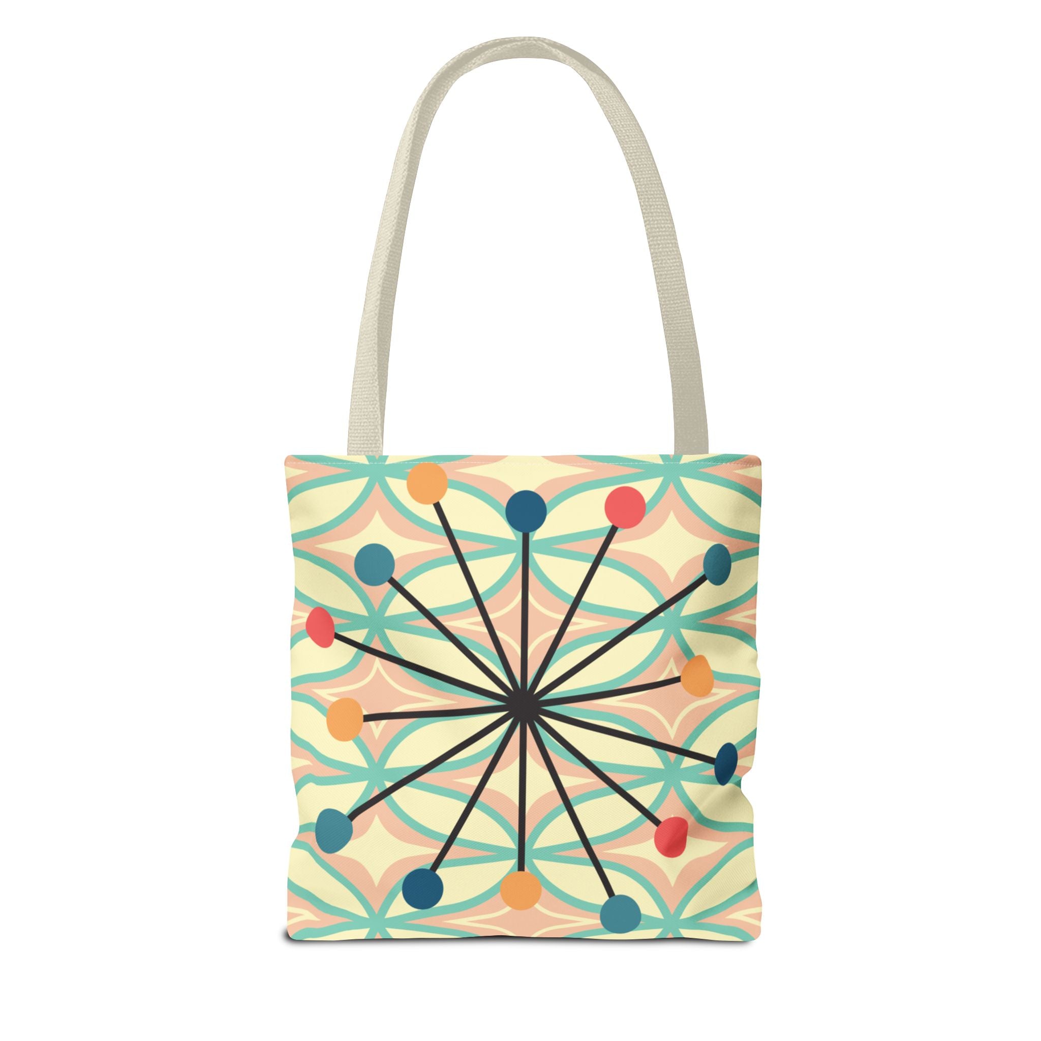 🐱 50s Retro Cat & Clock Tote Bag