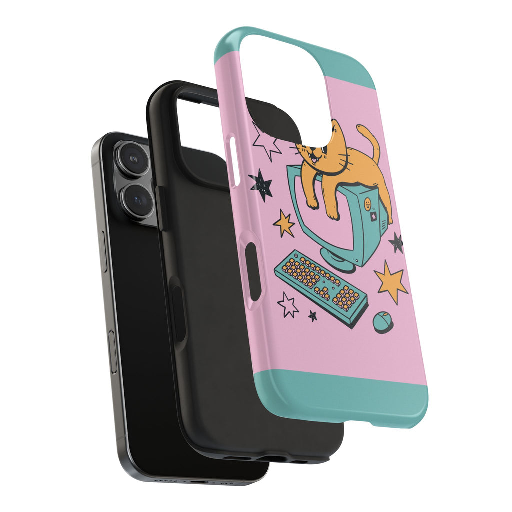 90s Cat and Computer Phone Case 🐱💾