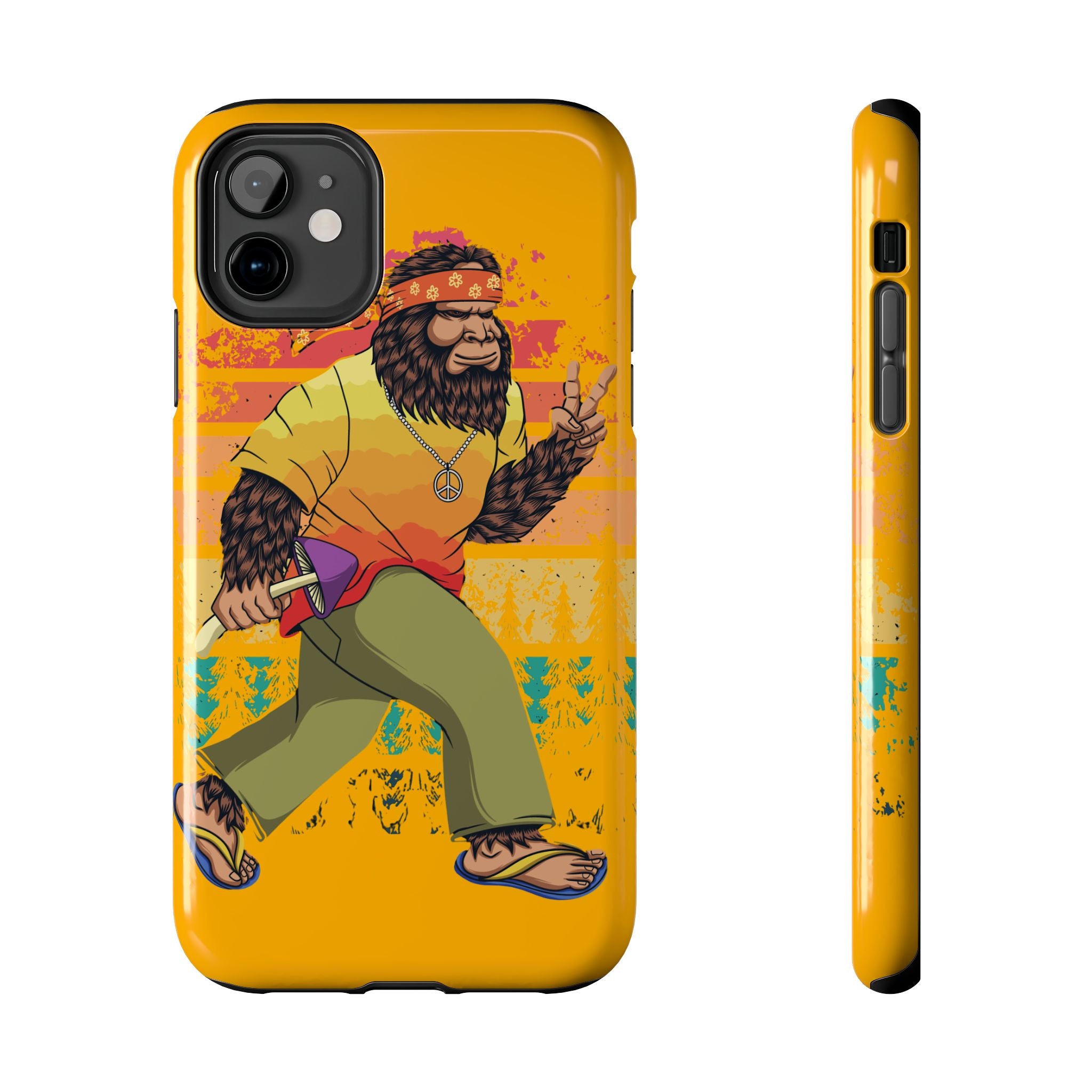 70s Bigfoot Mushroom Hunting Peace Phone Case 🍄✌️