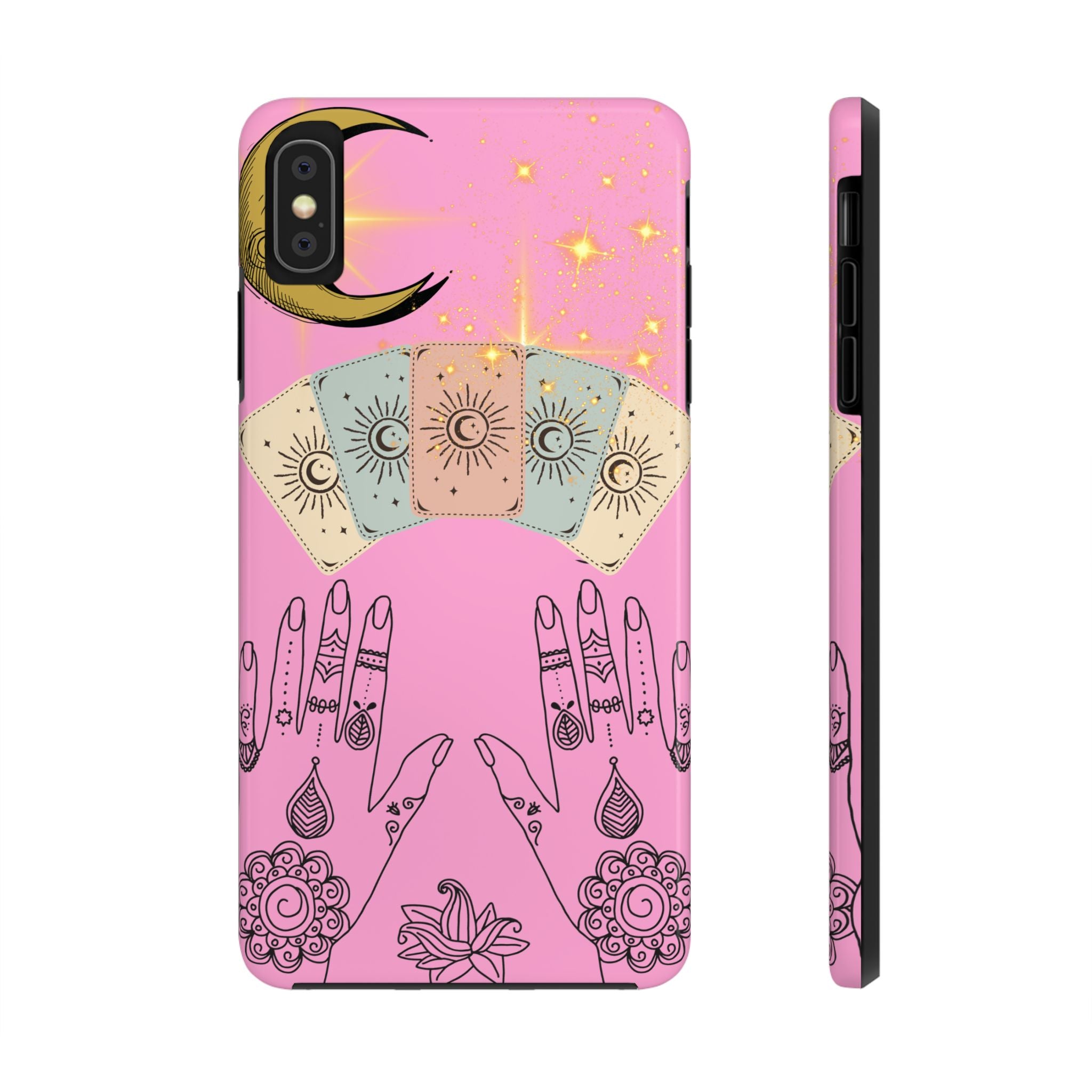 60s–70s Mystical Tarot Henna Hands Phone Case 🔮📱