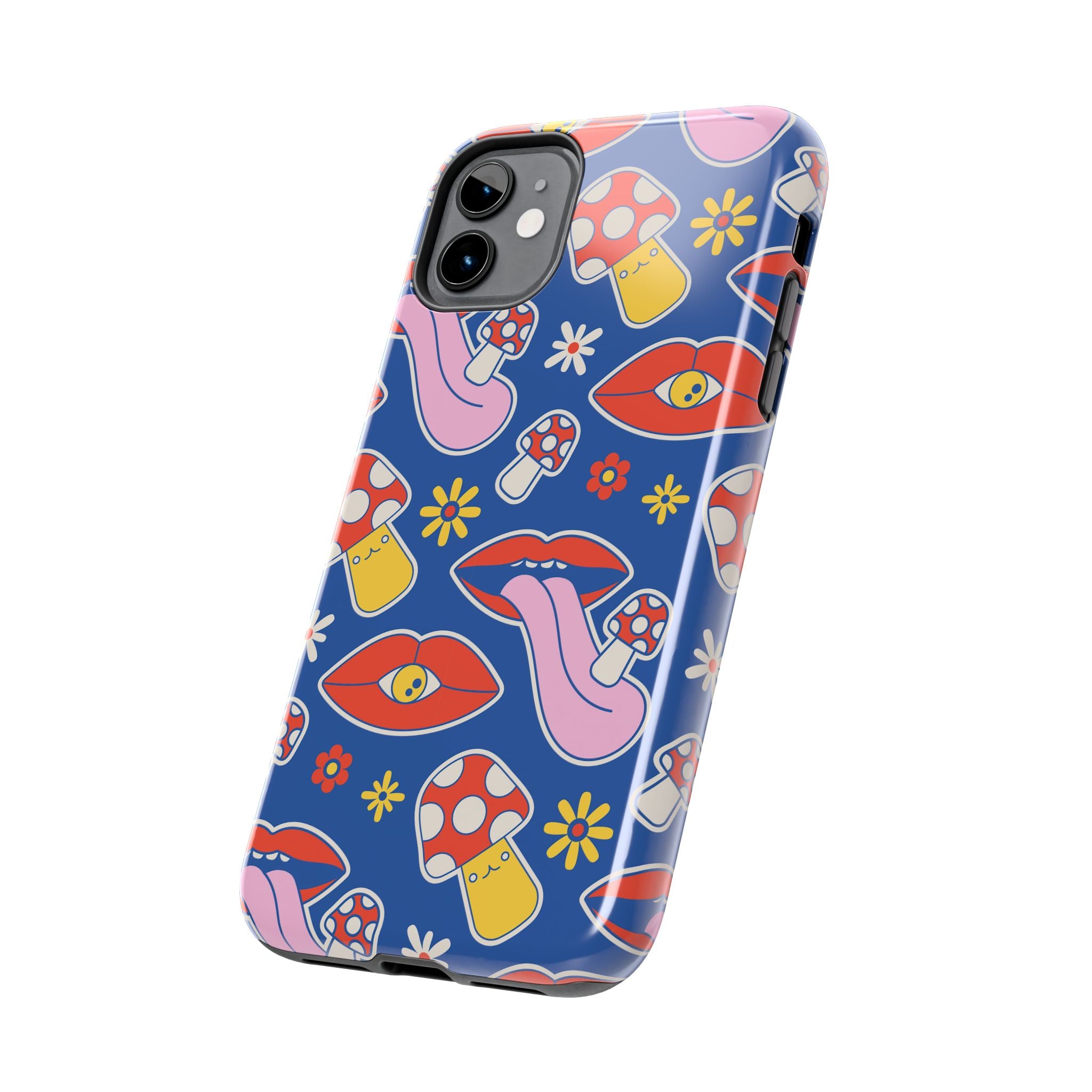 70s Lips Mushrooms Flower Power Phone Case 🌼💋🍄
