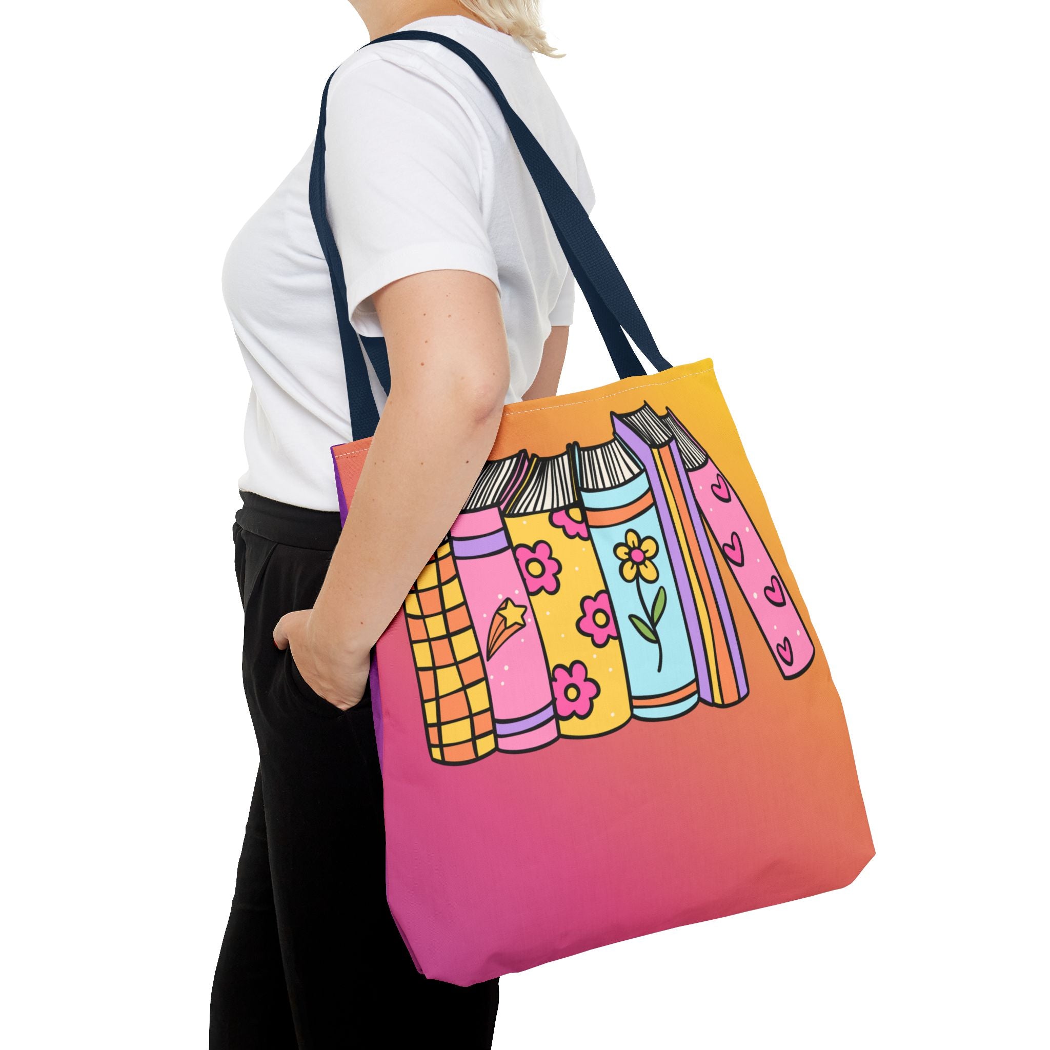 💿 90s Book Collector Bright Books Tote Bag