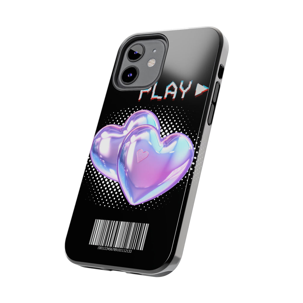 Y2K Black Play Barcode Phone Case 📱🖤