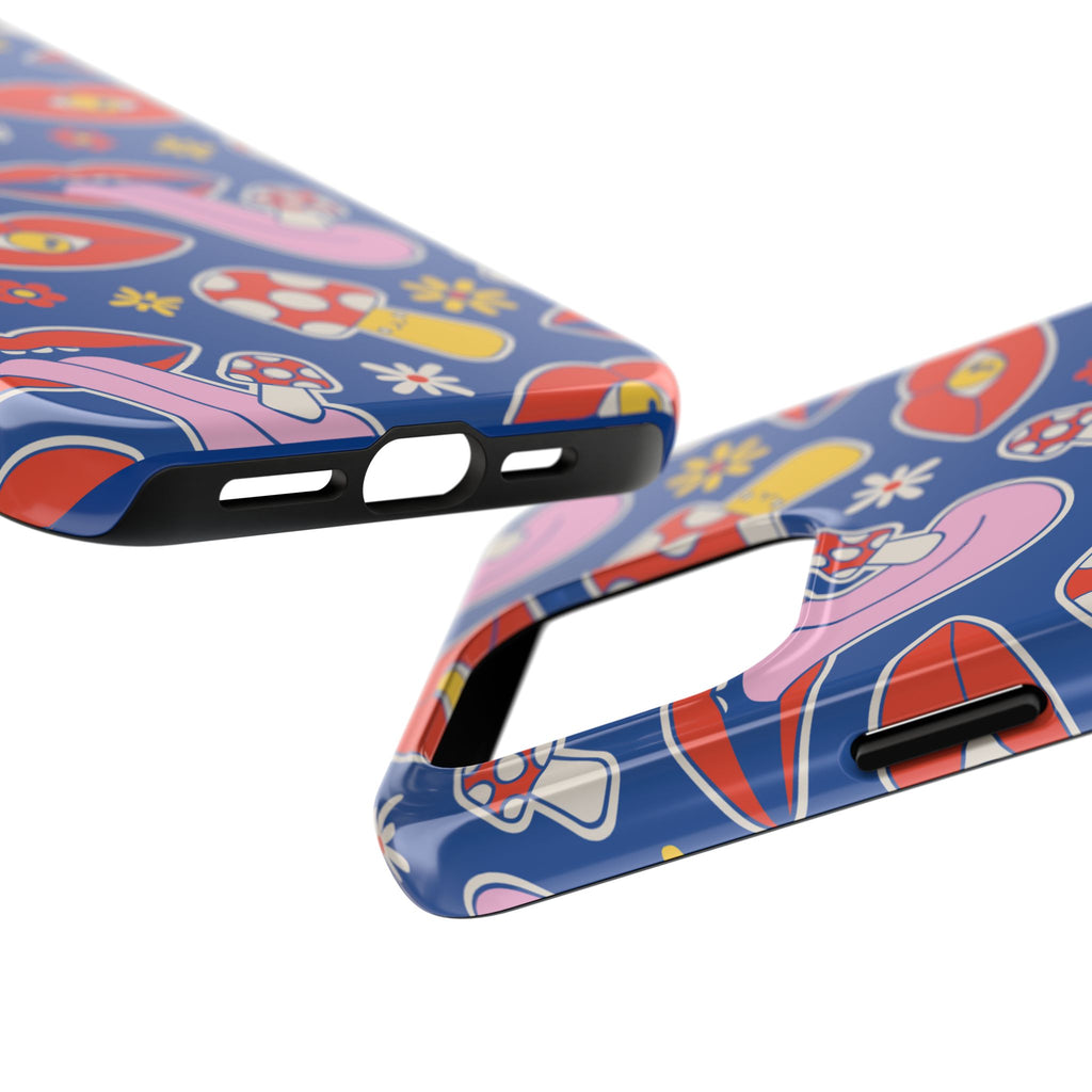 70s Lips Mushrooms Flower Power Phone Case 🌼💋🍄